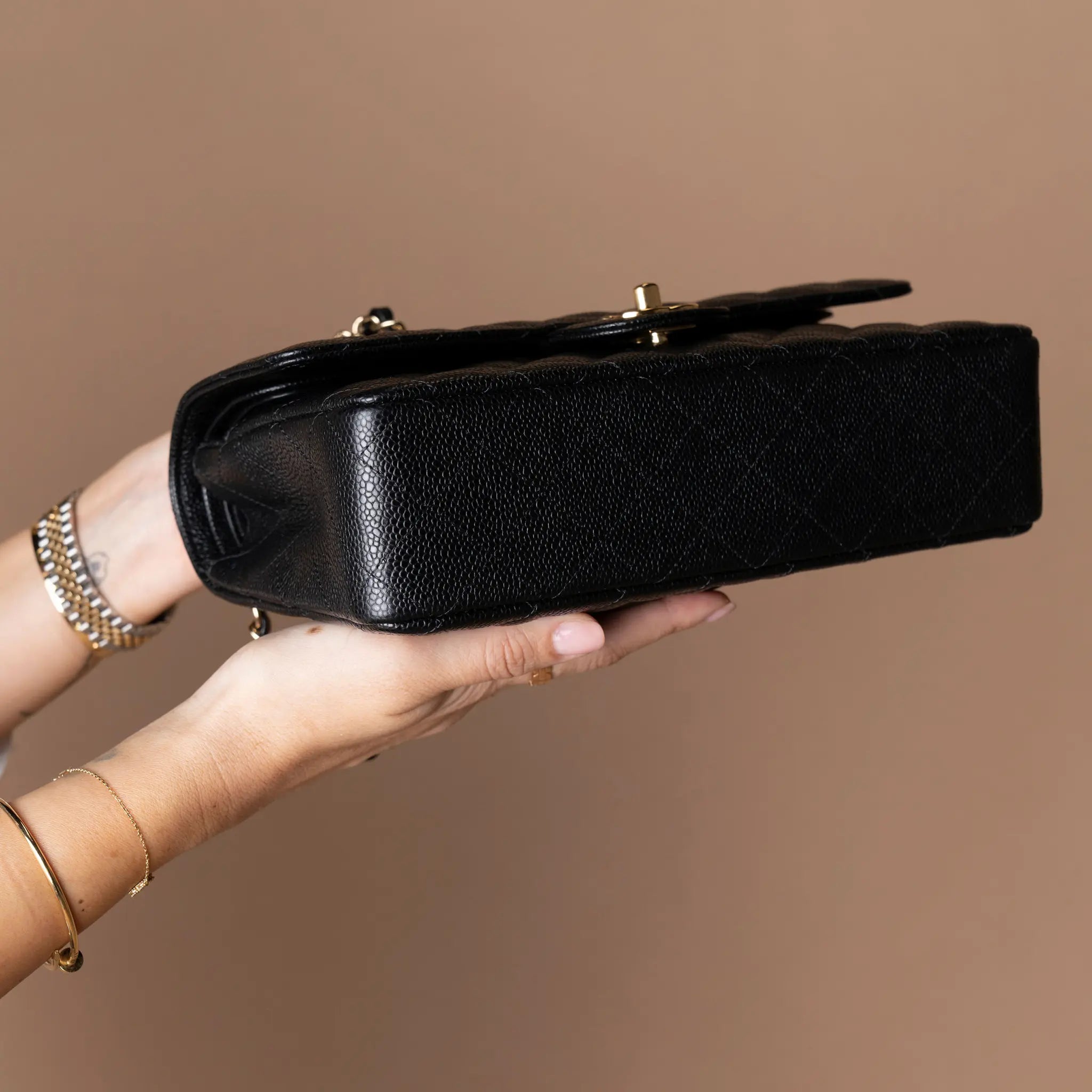 Chanel Medium Classic Caviar Double Flap — Back View