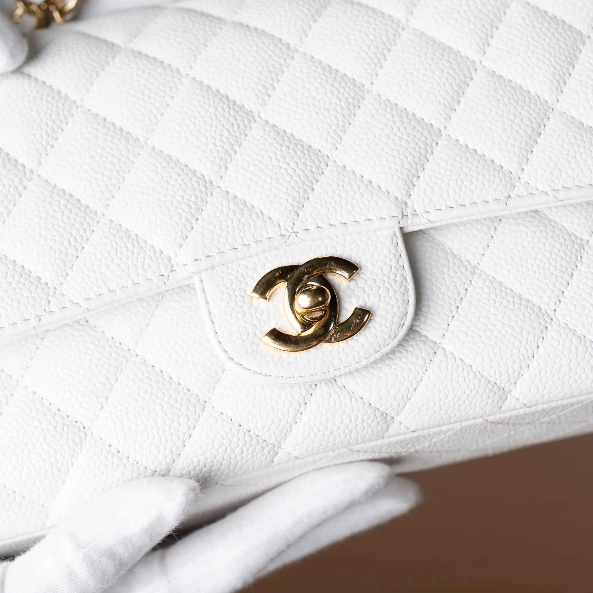 Chanel Medium Classic Caviar Double Flap — Interior Detail