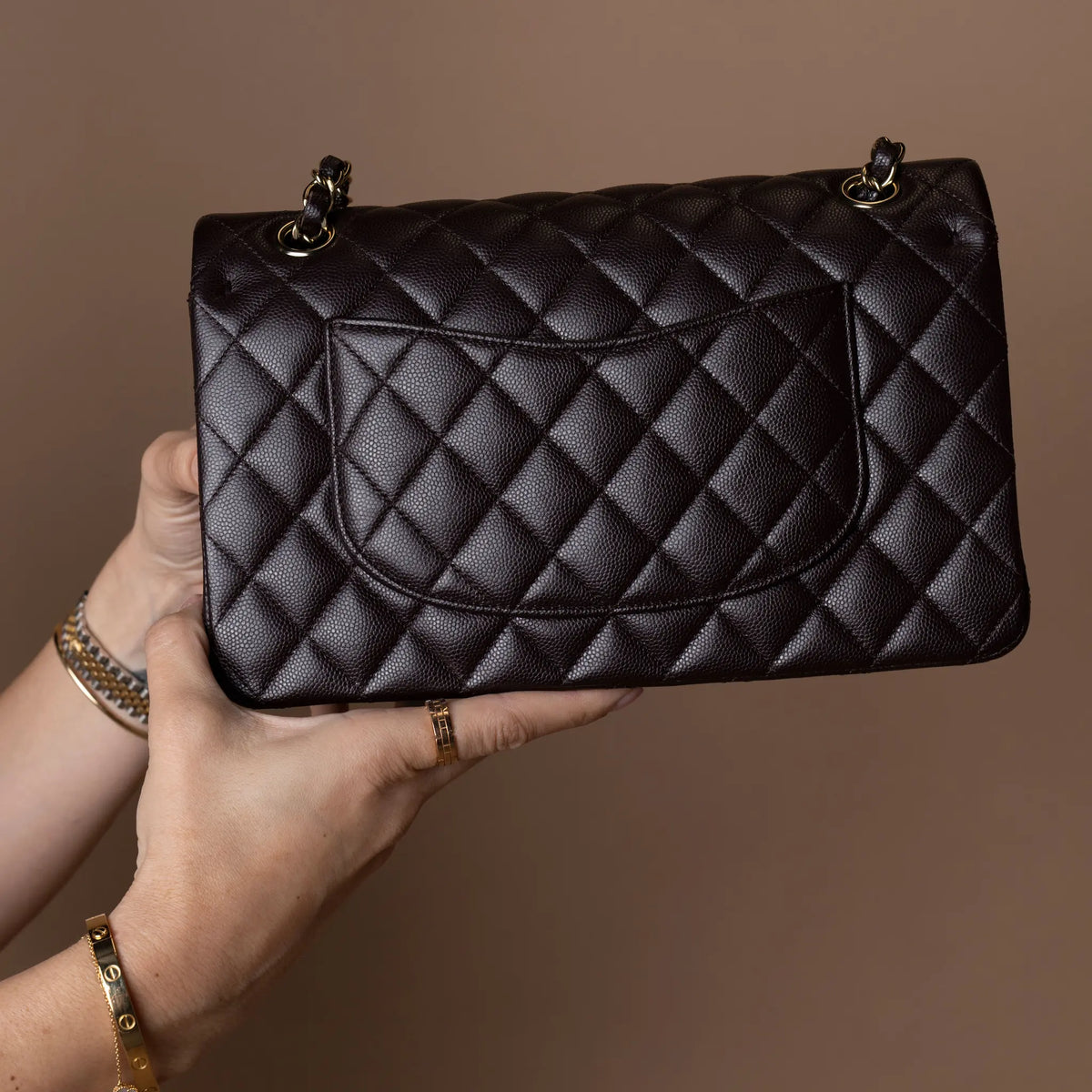 Chanel Medium Classic Caviar Double Flap — Close-up Detail