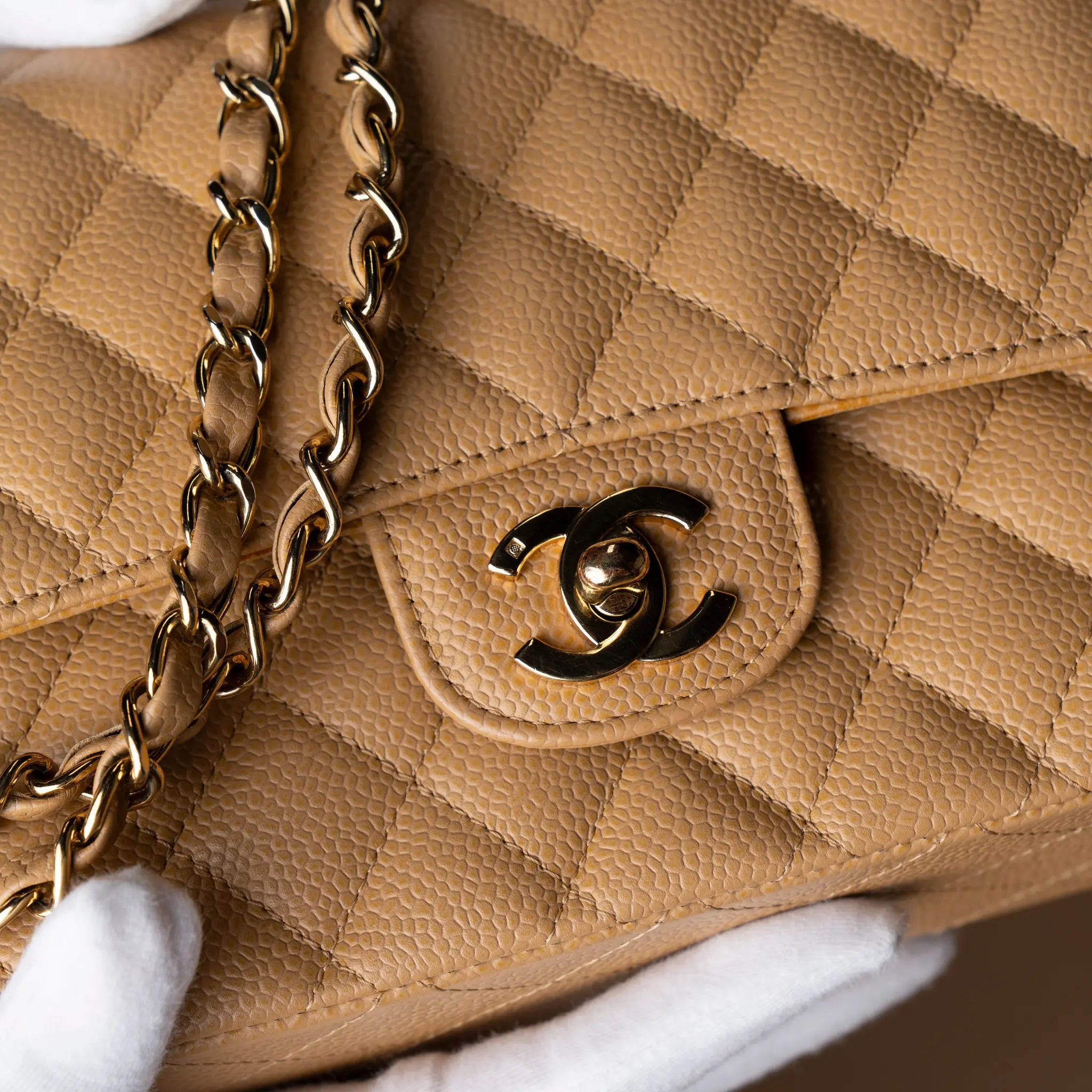 Chanel Medium Classic Caviar Double Flap — Detail View