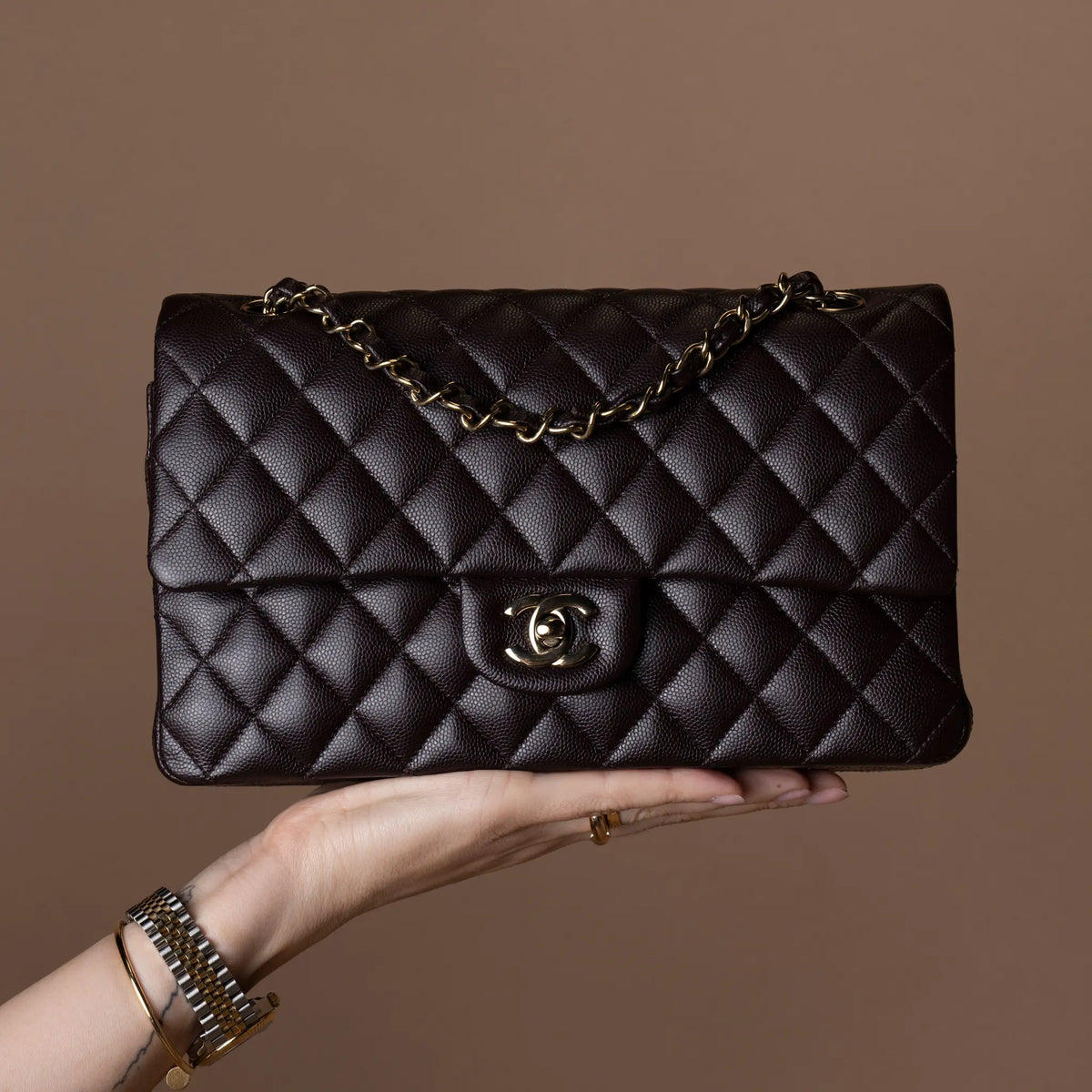 Chanel Medium Classic Caviar Double Flap — Detail View