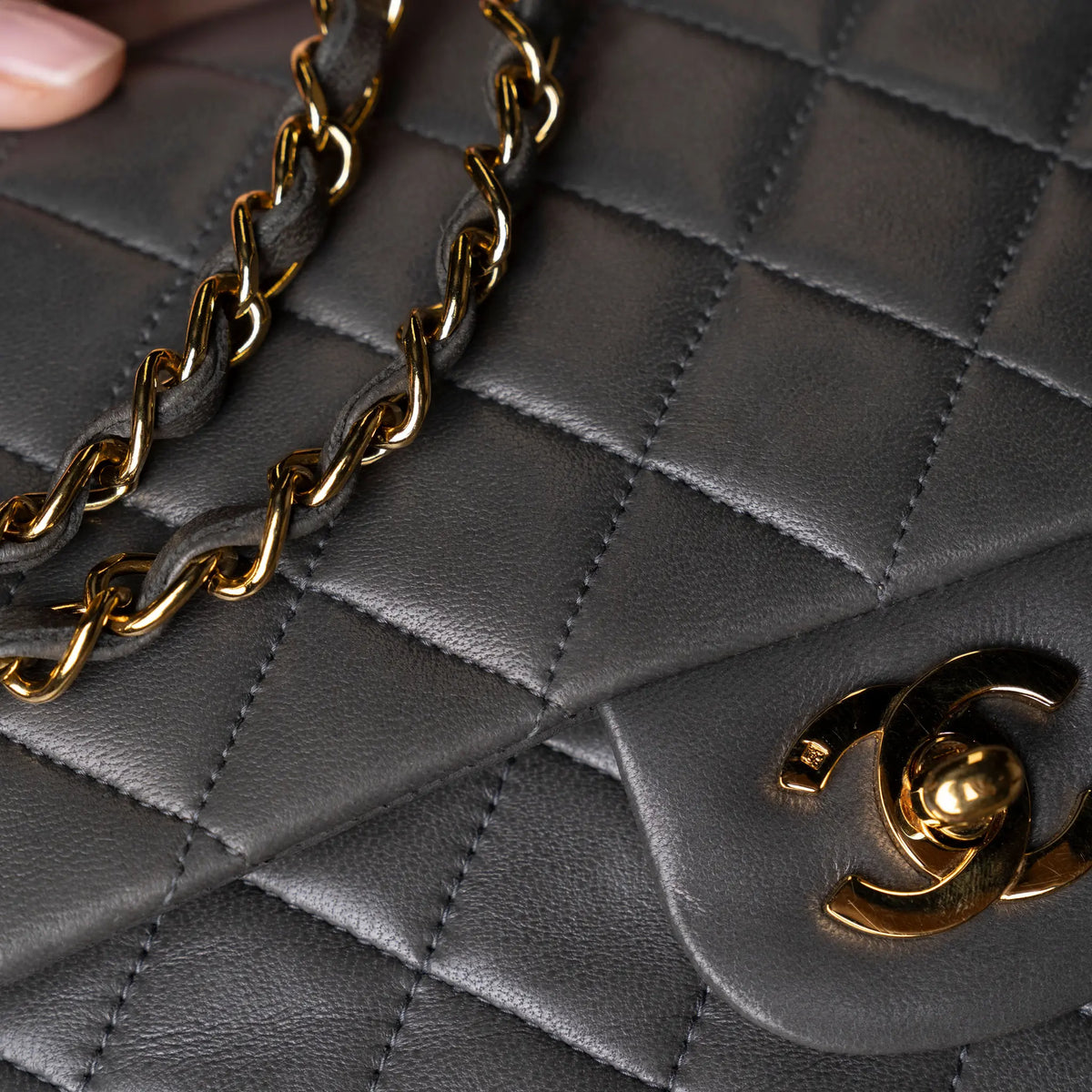 Chanel Medium Classic Lambskin Double Flap — Front View