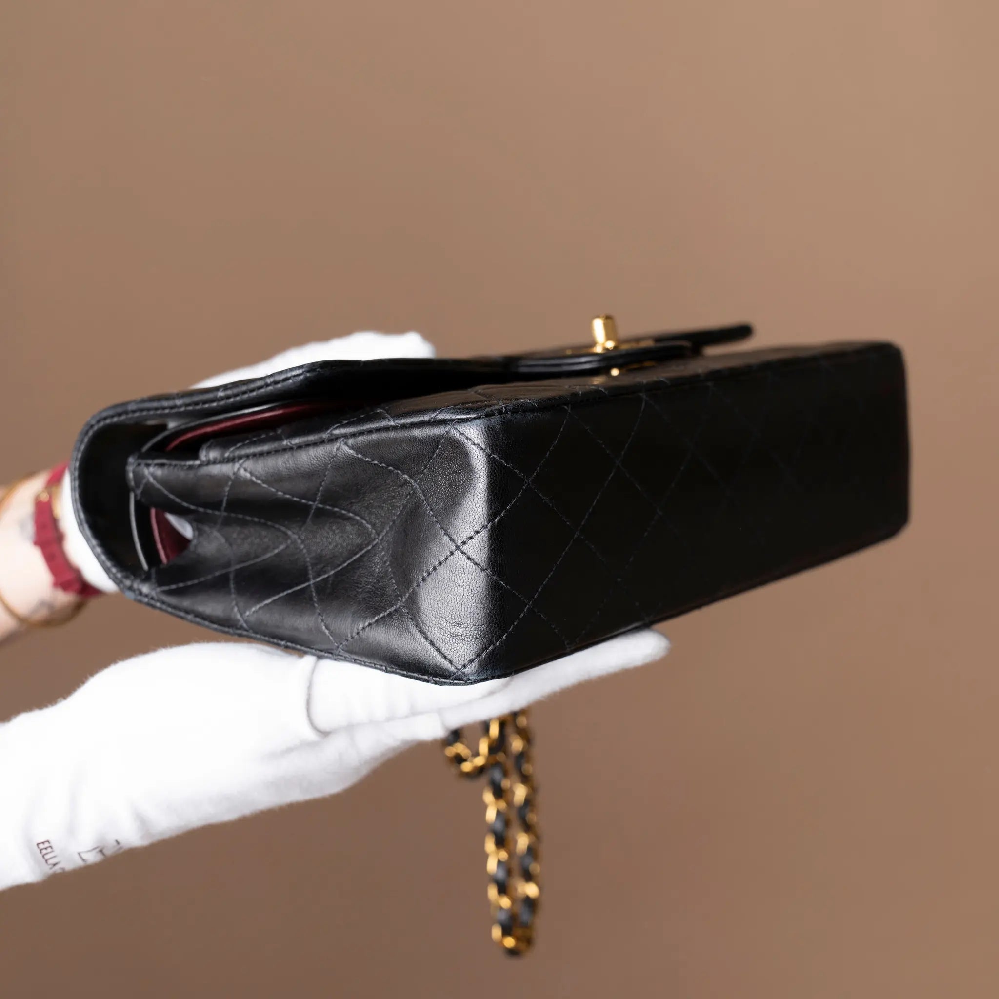 Chanel Medium Classic Lambskin Double Flap — Side Profile