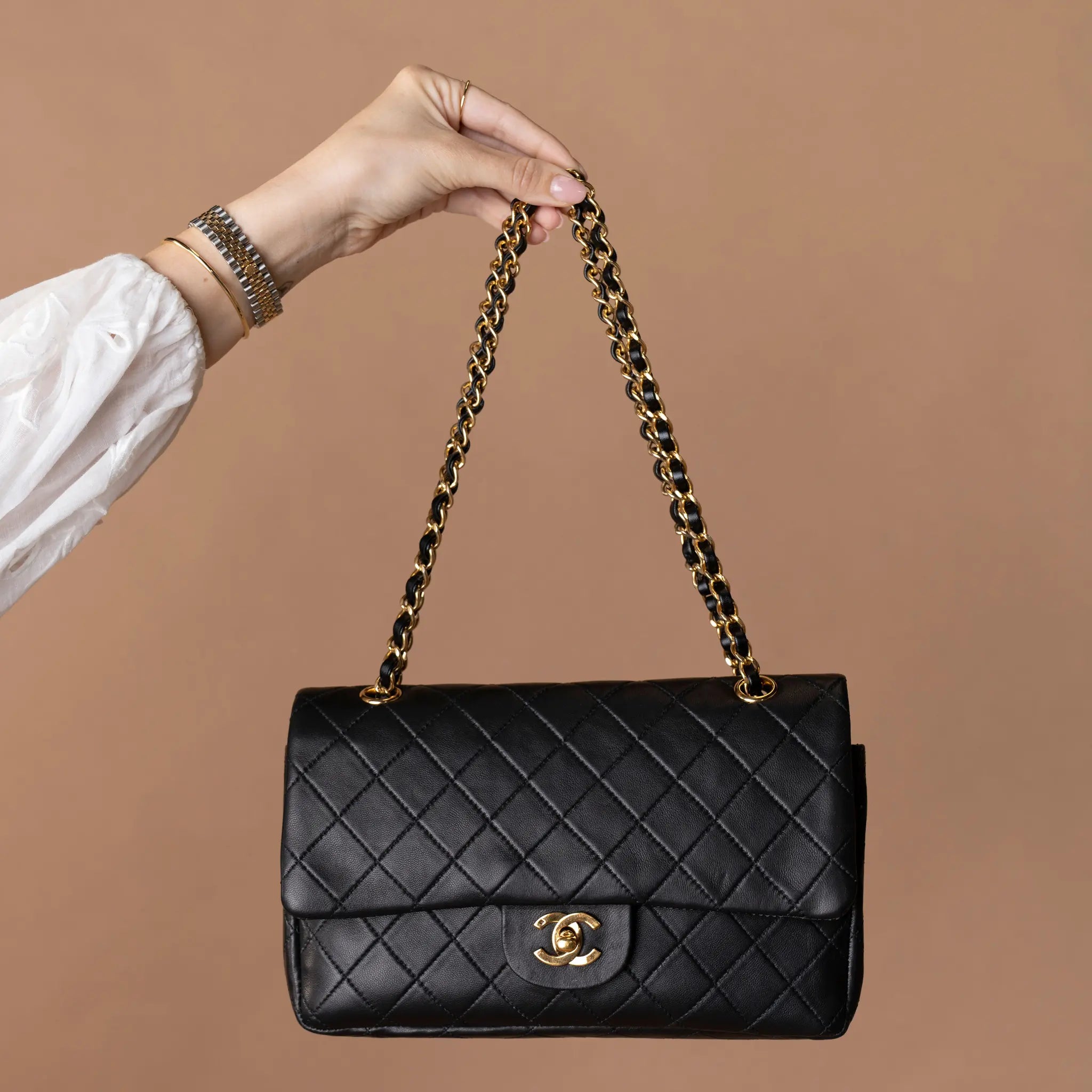 Chanel Medium Classic Lambskin Double Flap — Interior Detail