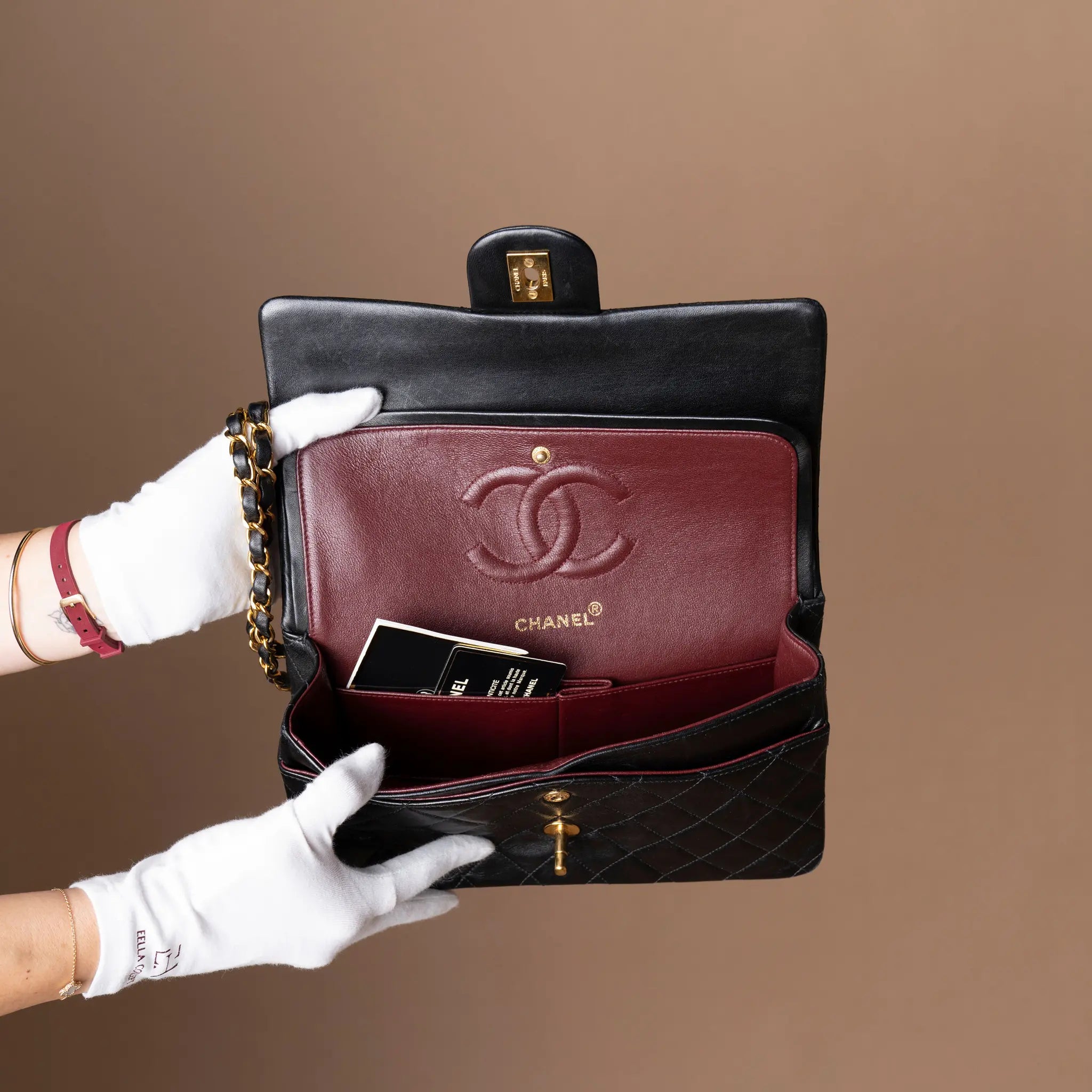 Chanel Medium Classic Lambskin Double Flap — Interior Detail