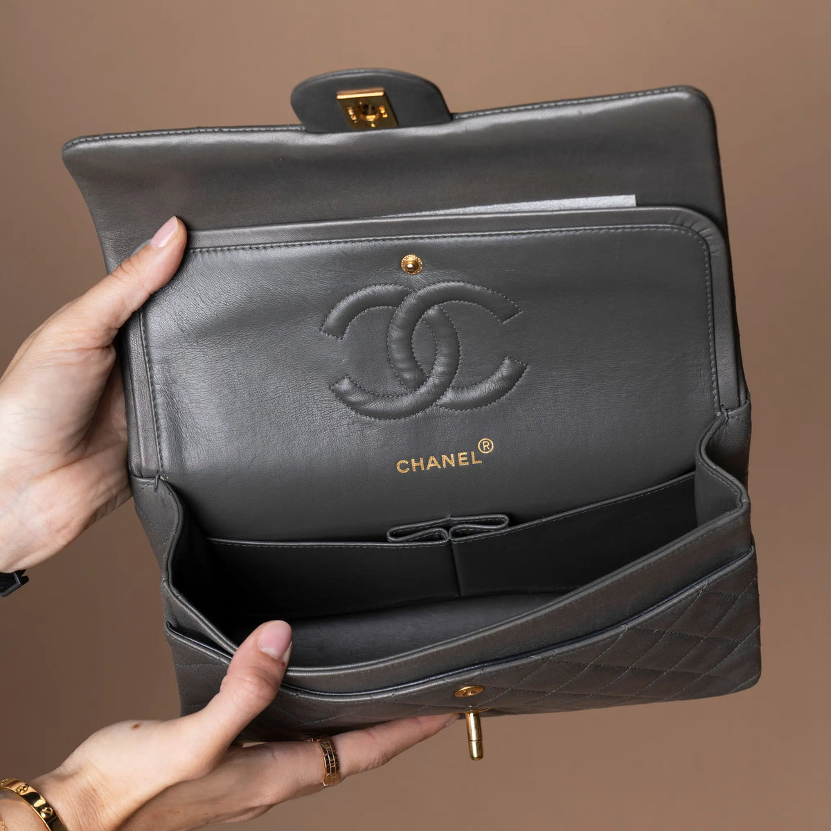 Chanel Medium Classic Lambskin Double Flap — Side Profile