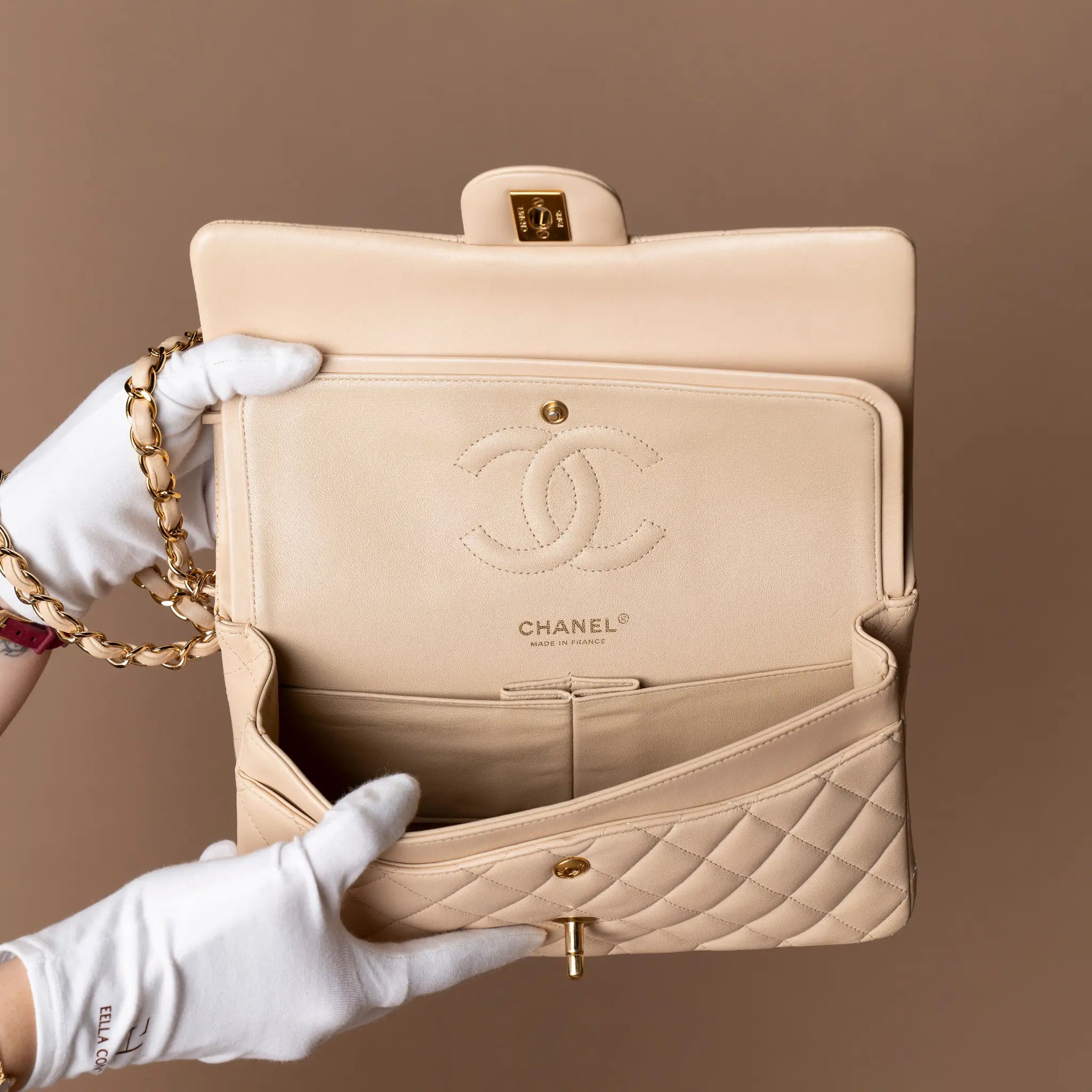 Chanel Medium Classic Lambskin Double Flap — Side Profile