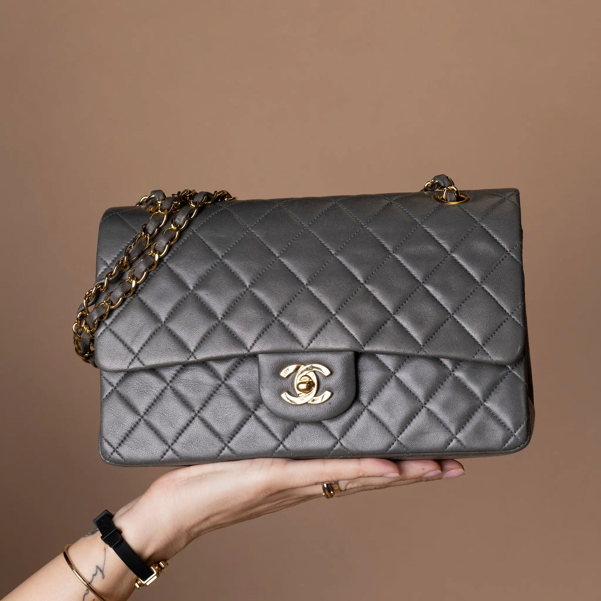 Chanel Medium Classic Lambskin Double Flap — Interior Detail