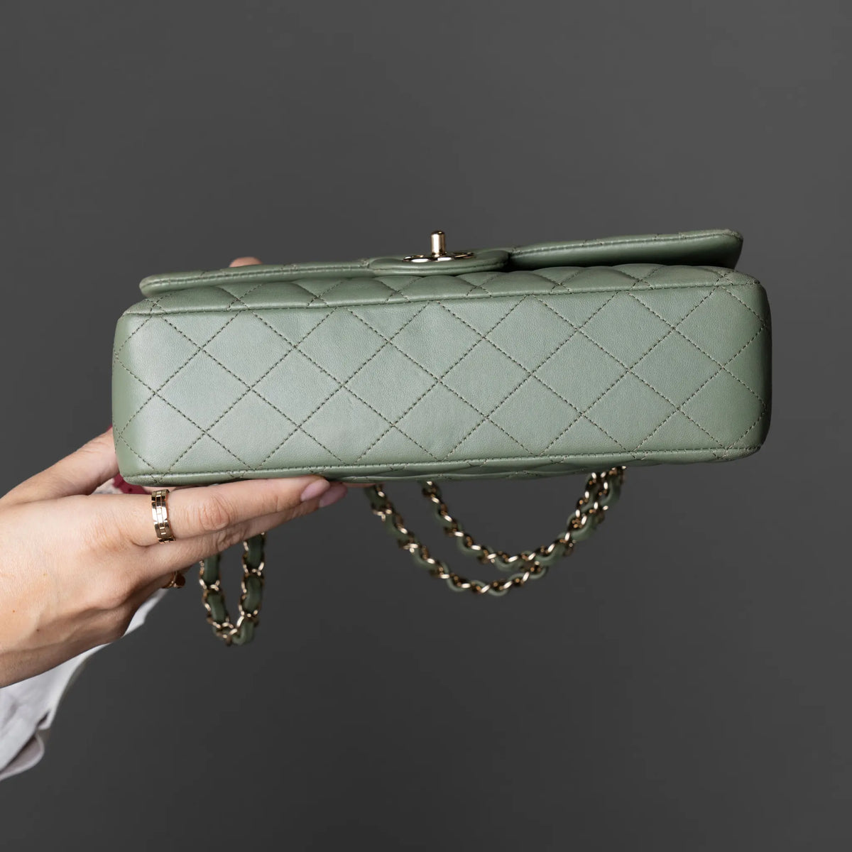 Chanel Medium Classic Lambskin Double Flap — Interior Detail