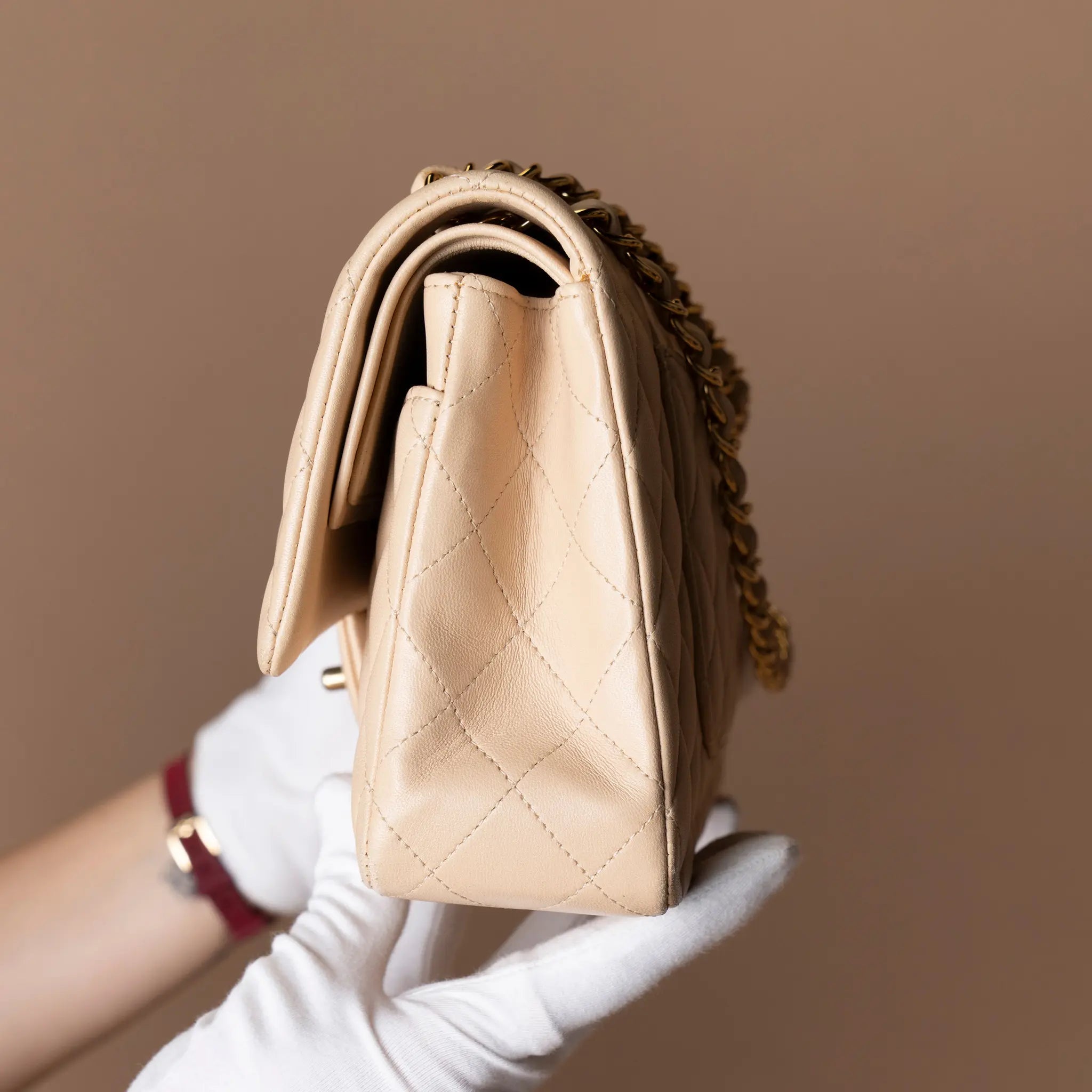 Chanel Medium Classic Lambskin Double Flap — Interior Detail