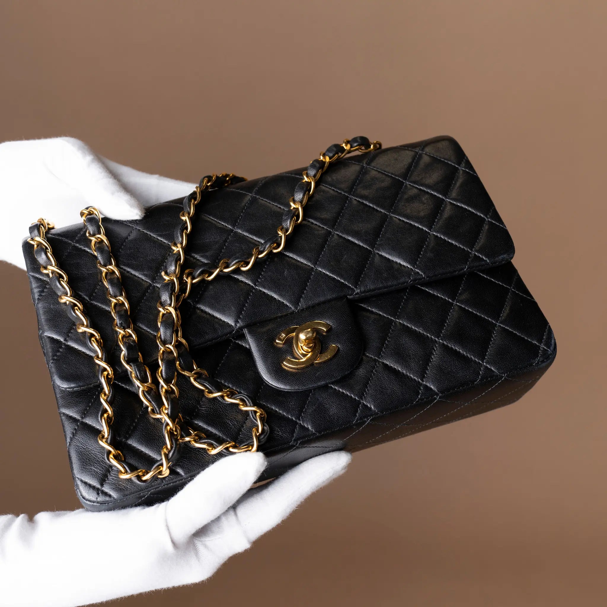 Chanel Medium Classic Lambskin Double Flap — Close-up Detail