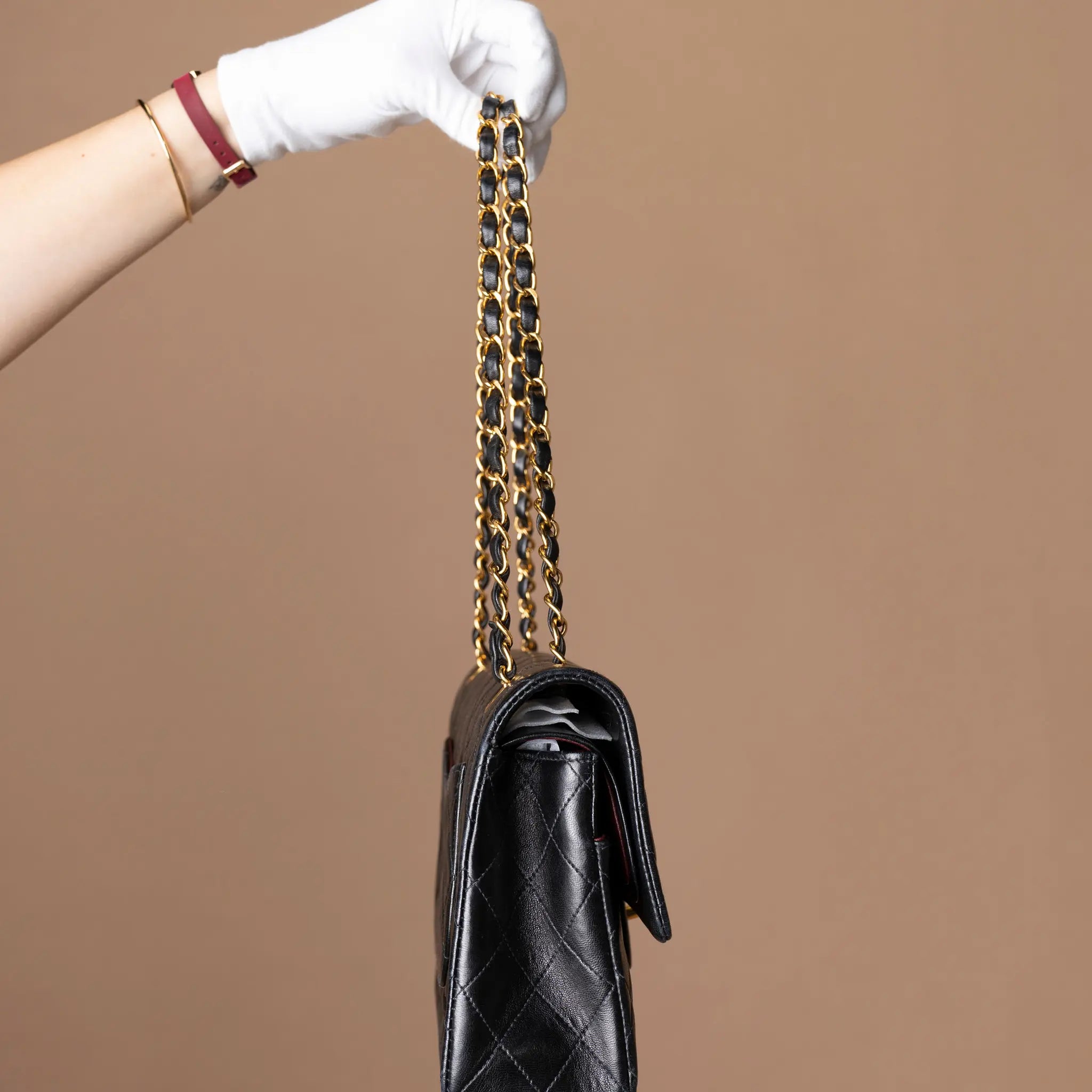 Chanel Medium Classic Lambskin Double Flap — Detail View