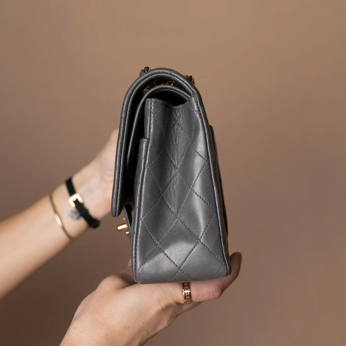 Chanel Medium Classic Lambskin Double Flap — Detail View