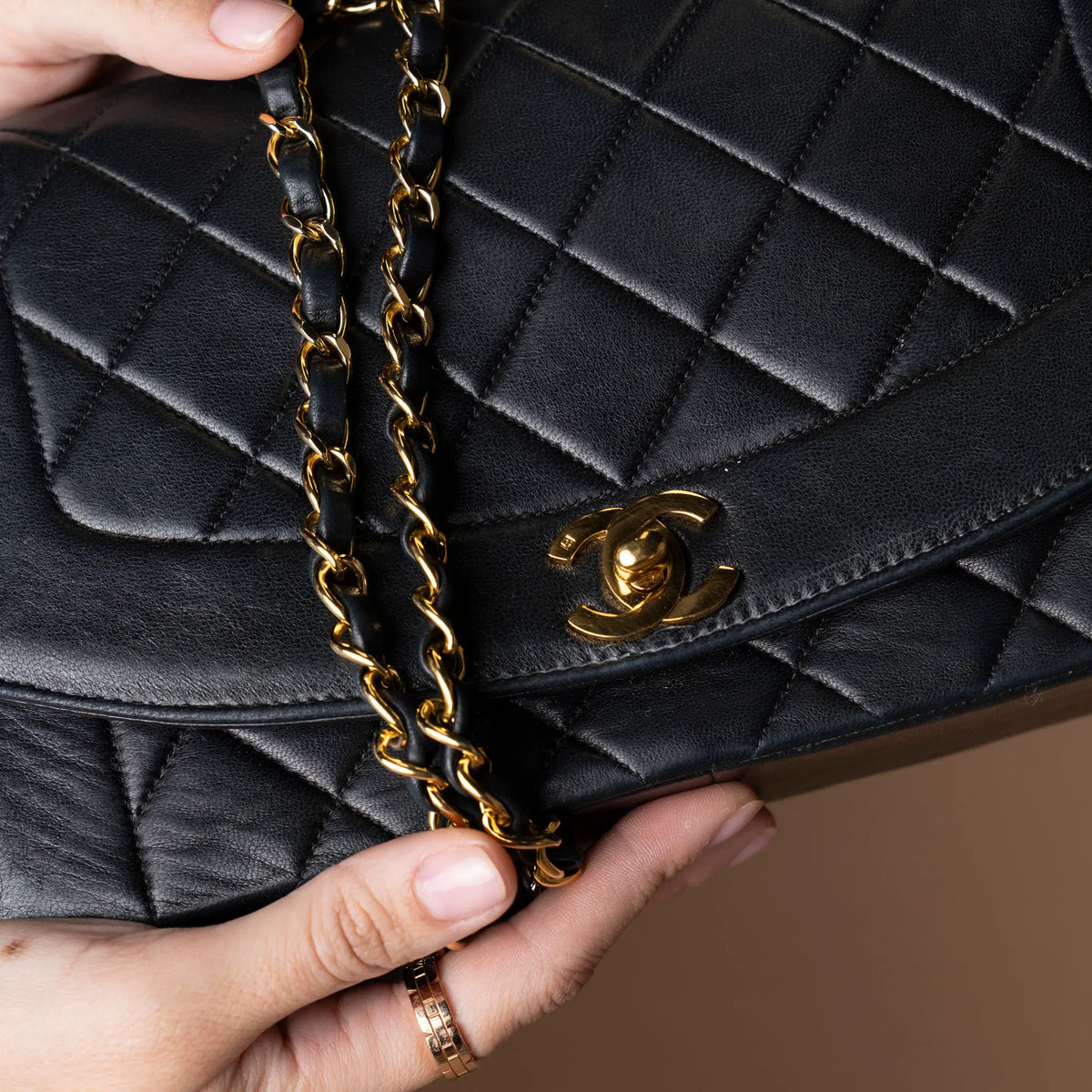 Chanel Medium Lambskin Diana Flap — Front View