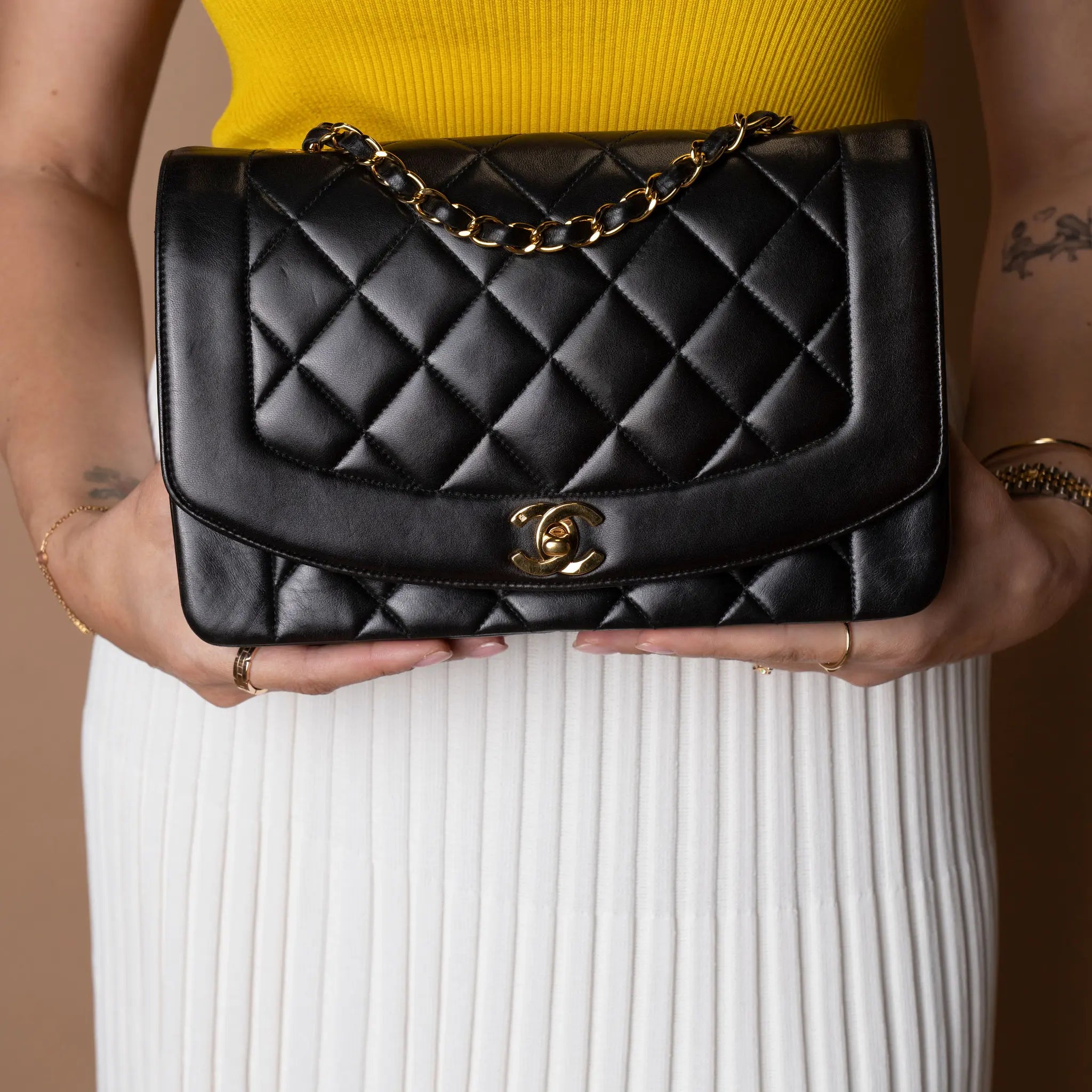 Chanel Medium Lambskin Diana Flap — Additional View