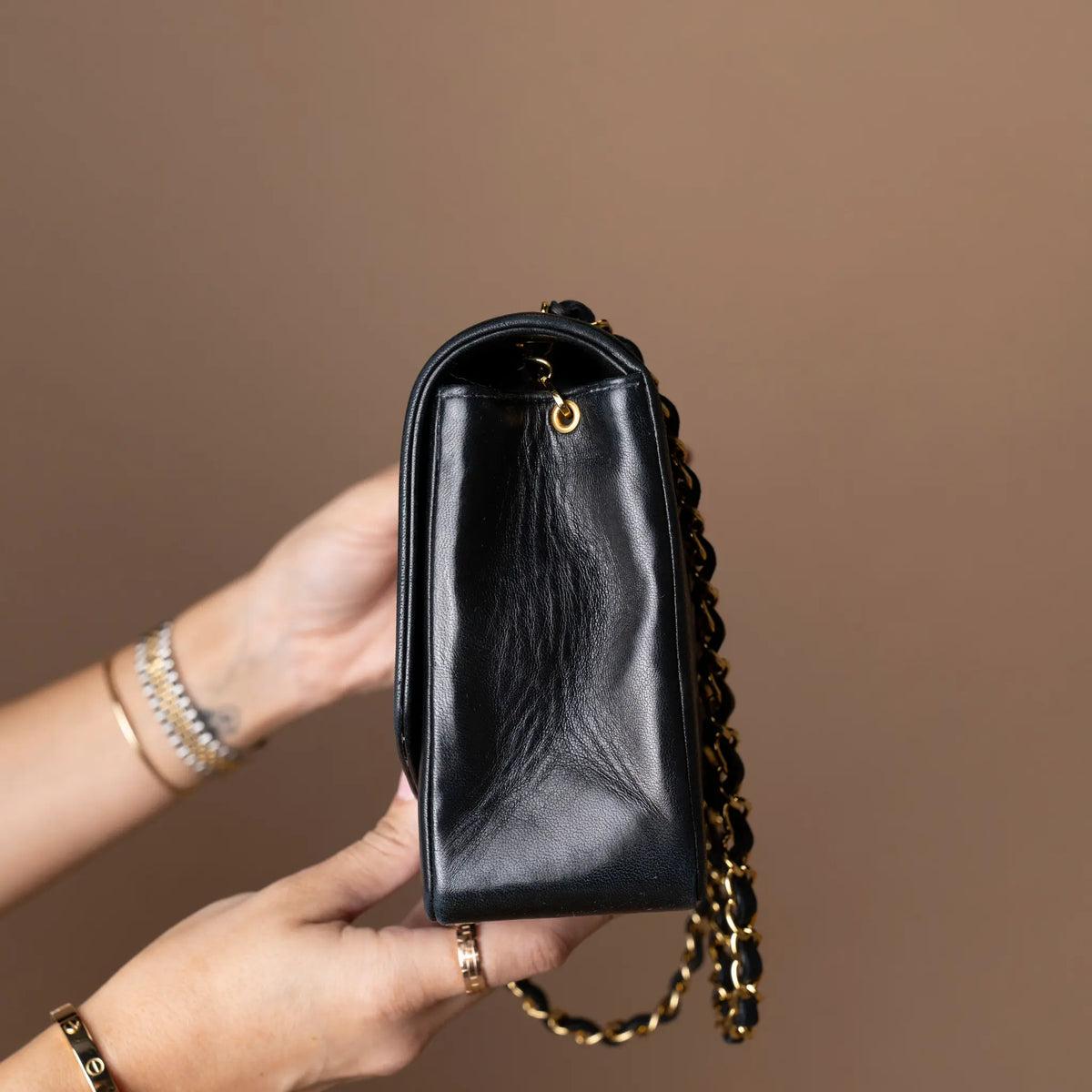 Chanel Medium Lambskin Diana Flap — Detail View
