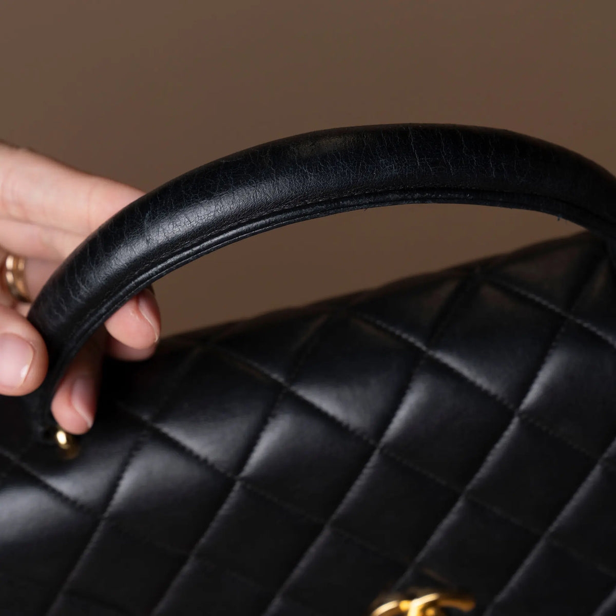 Chanel Medium Lambskin Kelly Top Handle Bag — Front View
