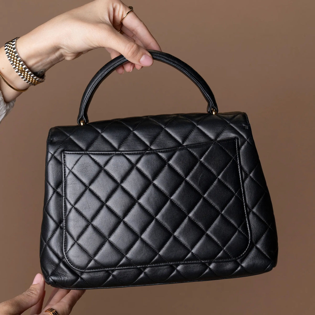 Chanel Medium Lambskin Kelly Top Handle Bag — Detail View