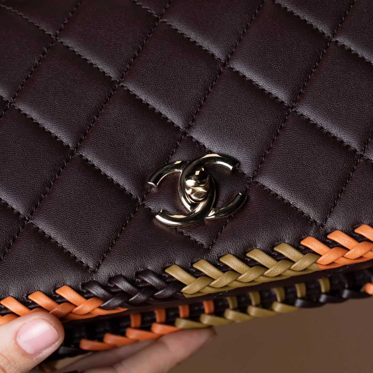 Chanel Medium Quilted Lambskin Whipstitch Flap Bag — Front View