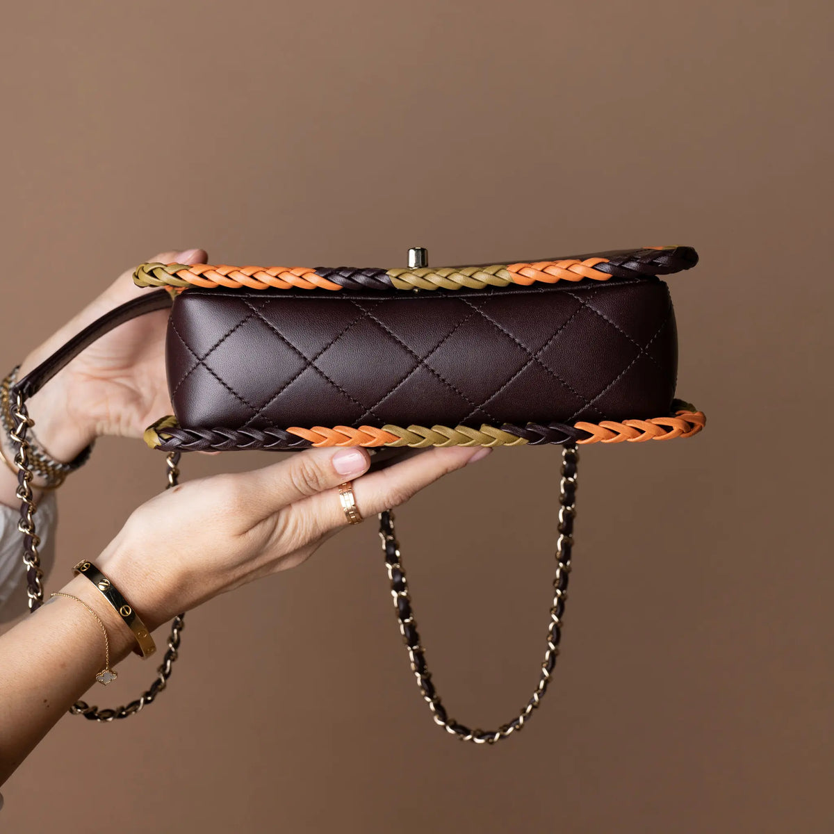 Chanel Medium Quilted Lambskin Whipstitch Flap Bag — Detail View