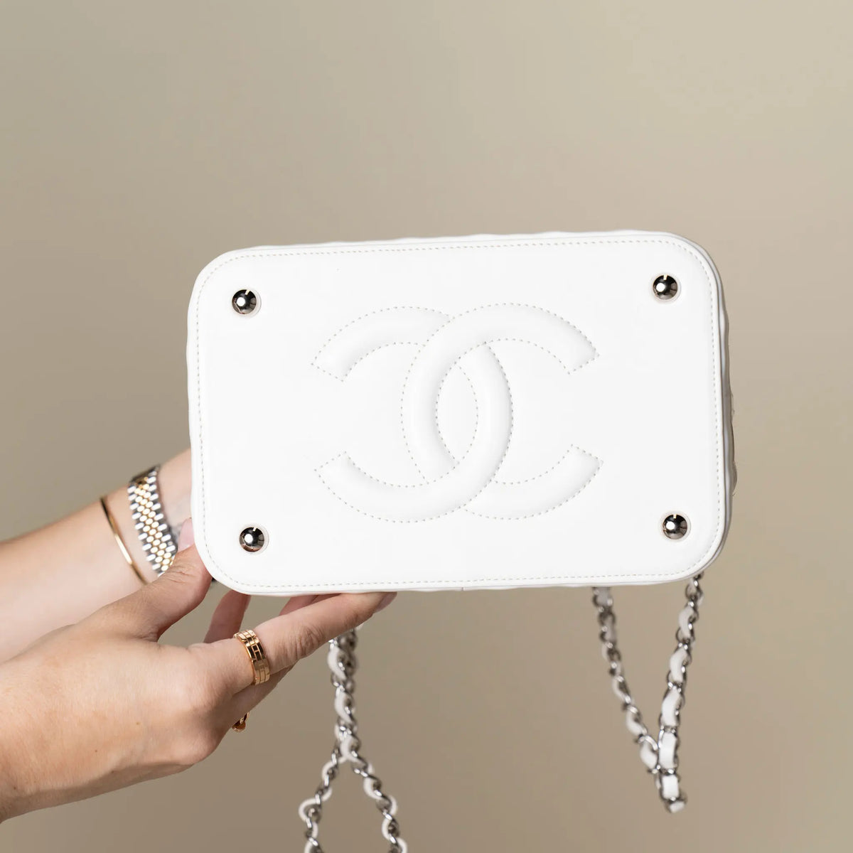 Chanel Medium Rattan Take Away Vanity Case — Front View