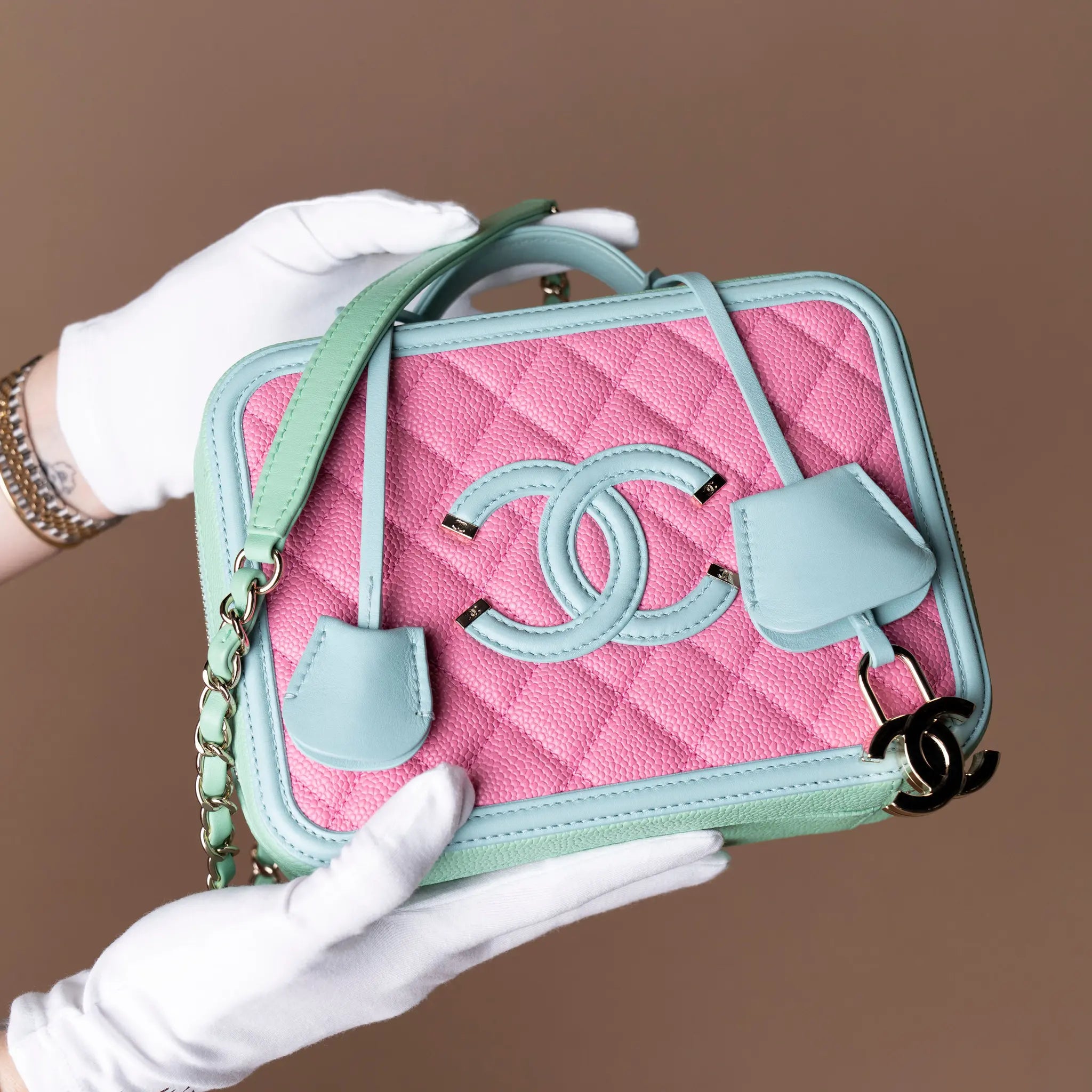 Chanel Medium Tricolor Caviar CC Filigree Vanity Case — Additional View