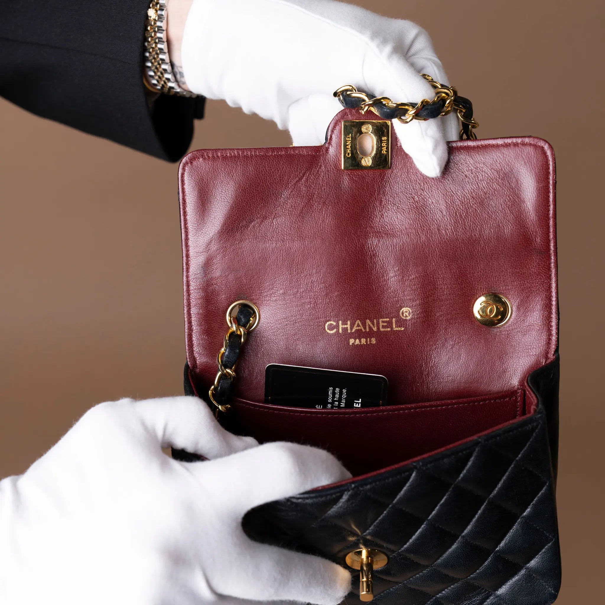 Chanel Mini CC Quilted Lambskin Single Flap — Back View