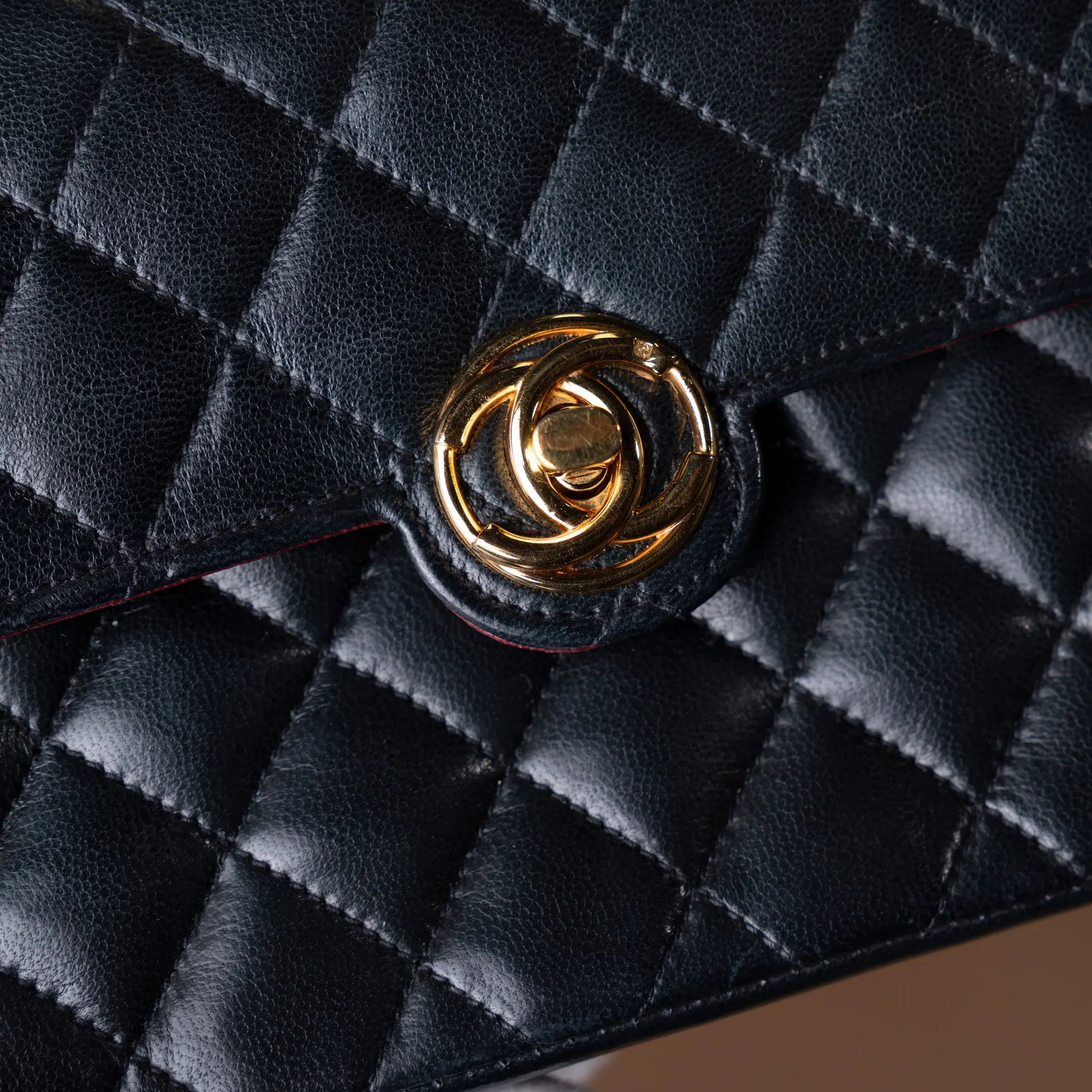 Chanel Mini CC Quilted Lambskin Single Flap — Interior Detail