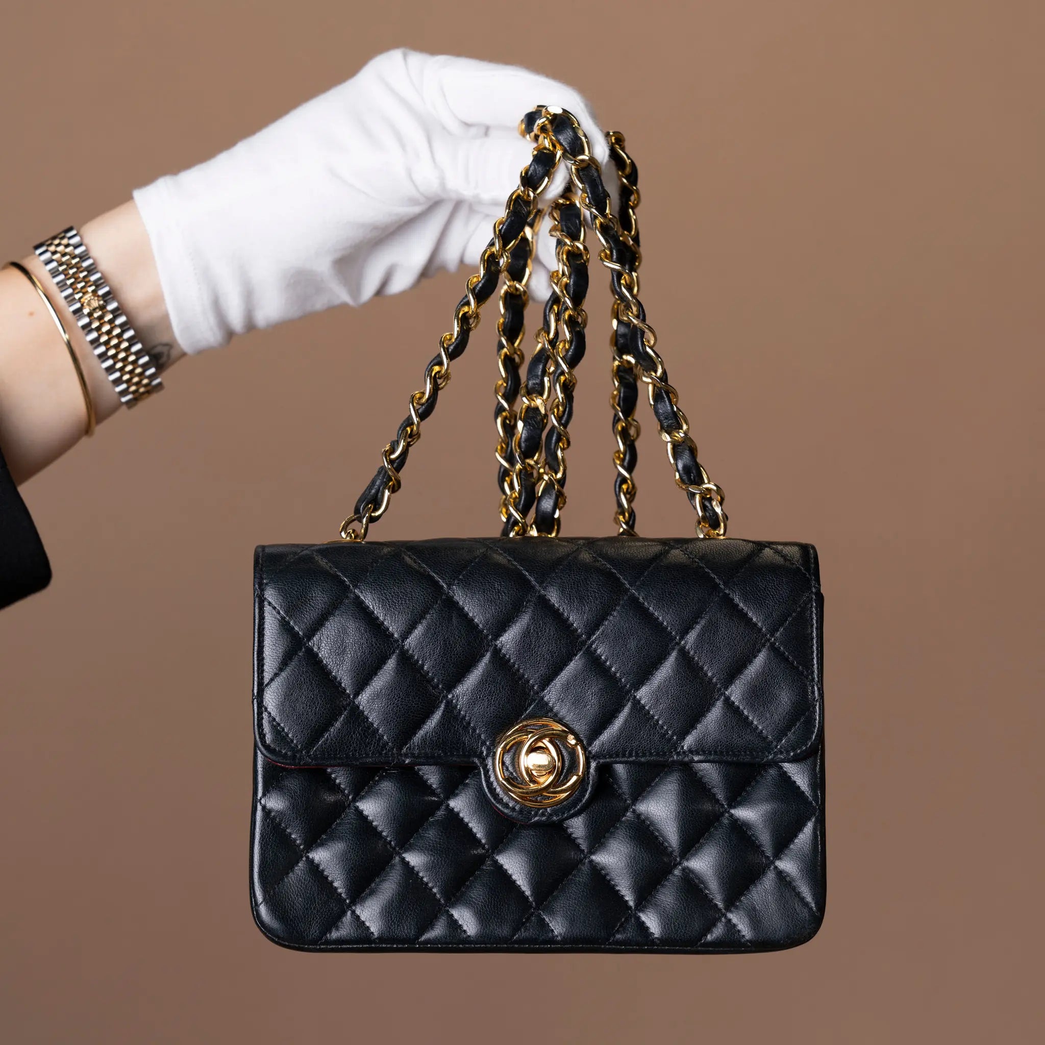 Chanel Mini CC Quilted Lambskin Single Flap — Detail View