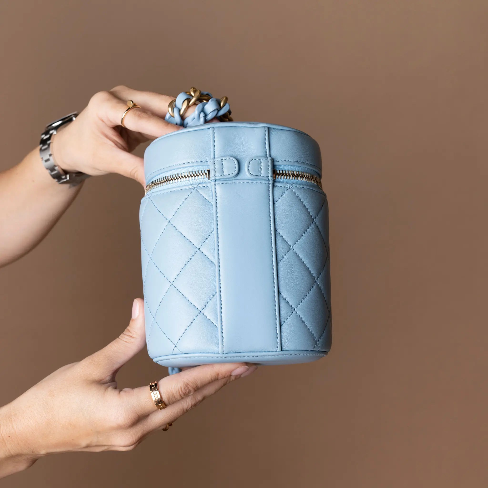 Chanel Mini CC Quilted Lambskin Vertical Vanity Case — Detail View