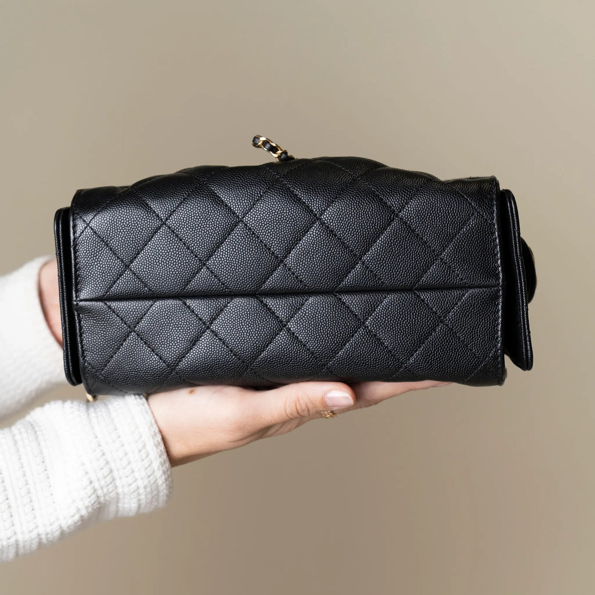 Chanel Mini Quilted Caviar Chanel 25 Hobo — Interior Detail