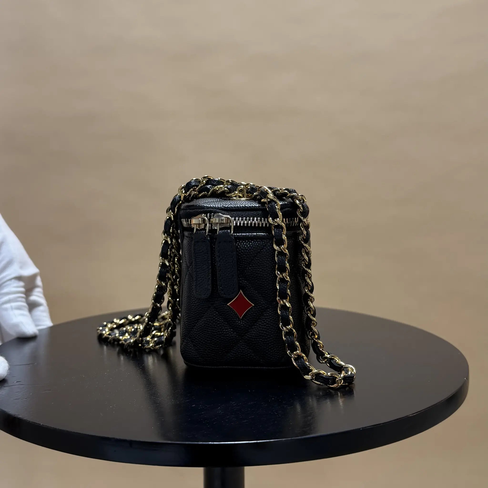 Chanel Mini Quilted Caviar Coco Casino Vanity Case — Front View