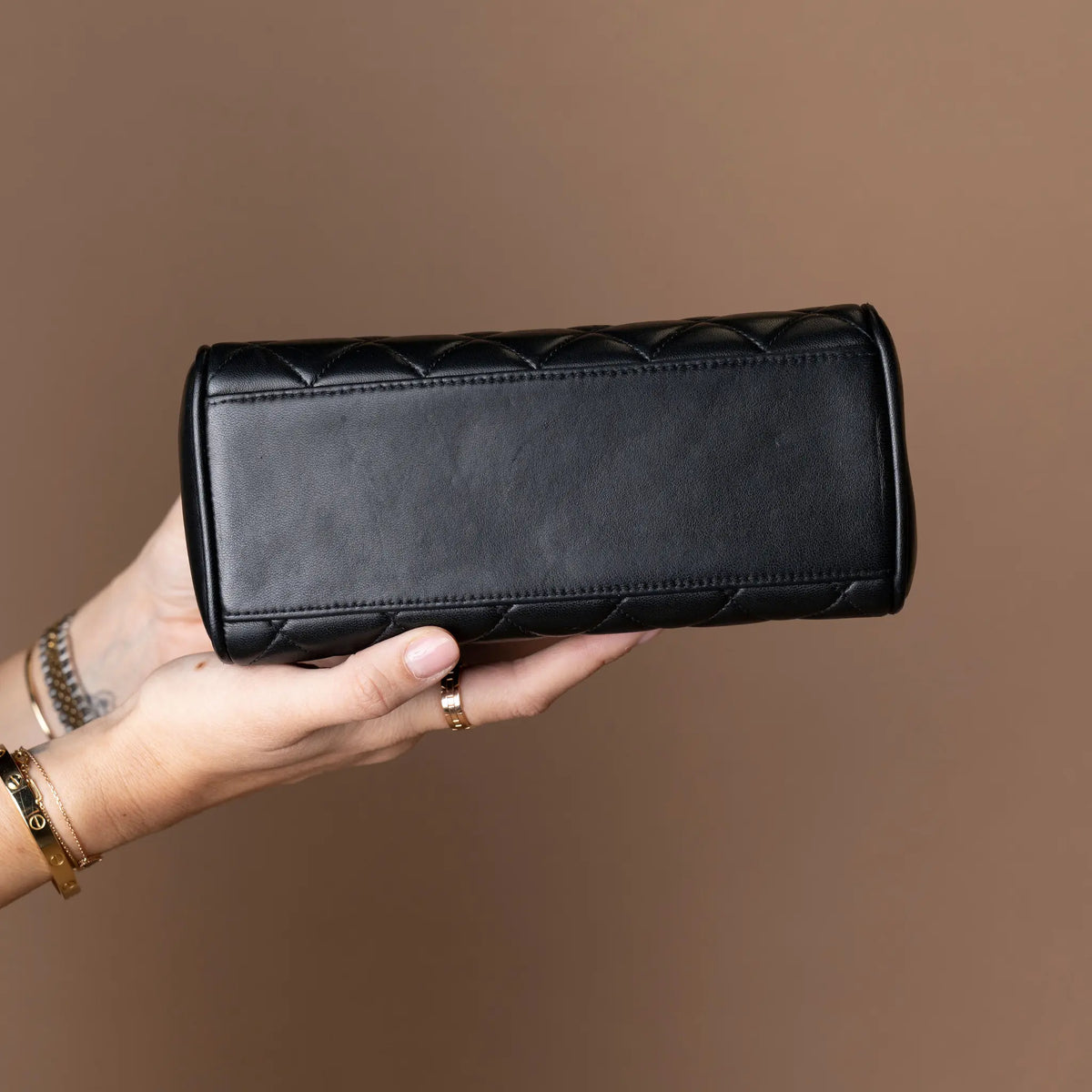 Chanel Mini Quilted Lambskin Kelly Top Handle Bag — Detail View