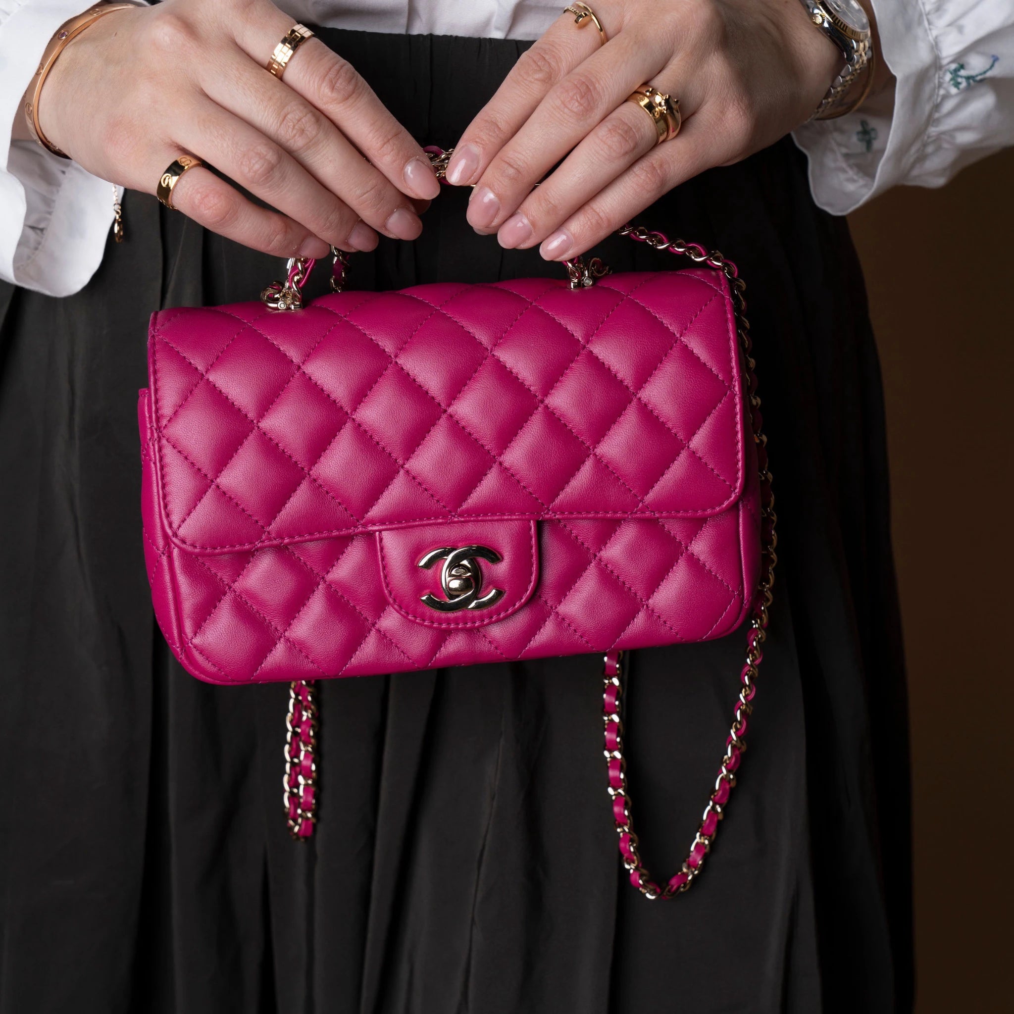 Chanel Mini Quilted Lambskin Rectangle Flap