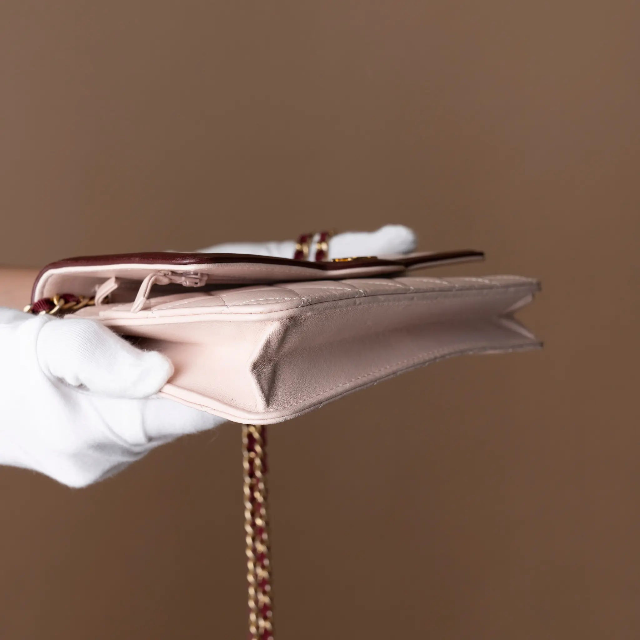 Chanel Mini Quilted Lambskin Two Tone Day Flap — Detail View