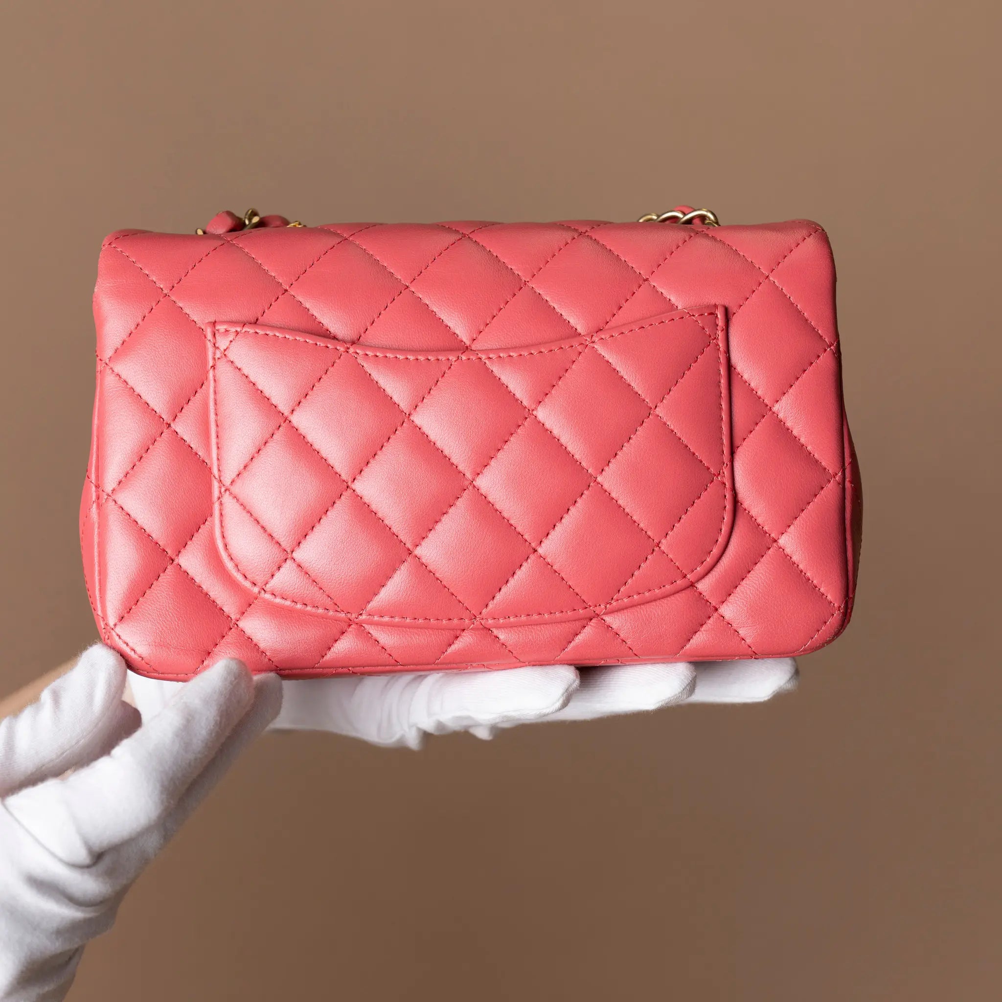 Chanel Mini Rectangular Classic Lambskin Lucky Charms Single Flap — Side Profile