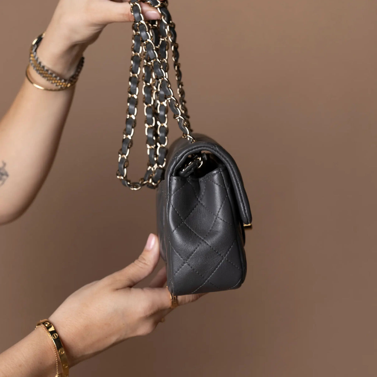 Chanel Mini Rectangular Classic Lambskin Single Flap — Front View
