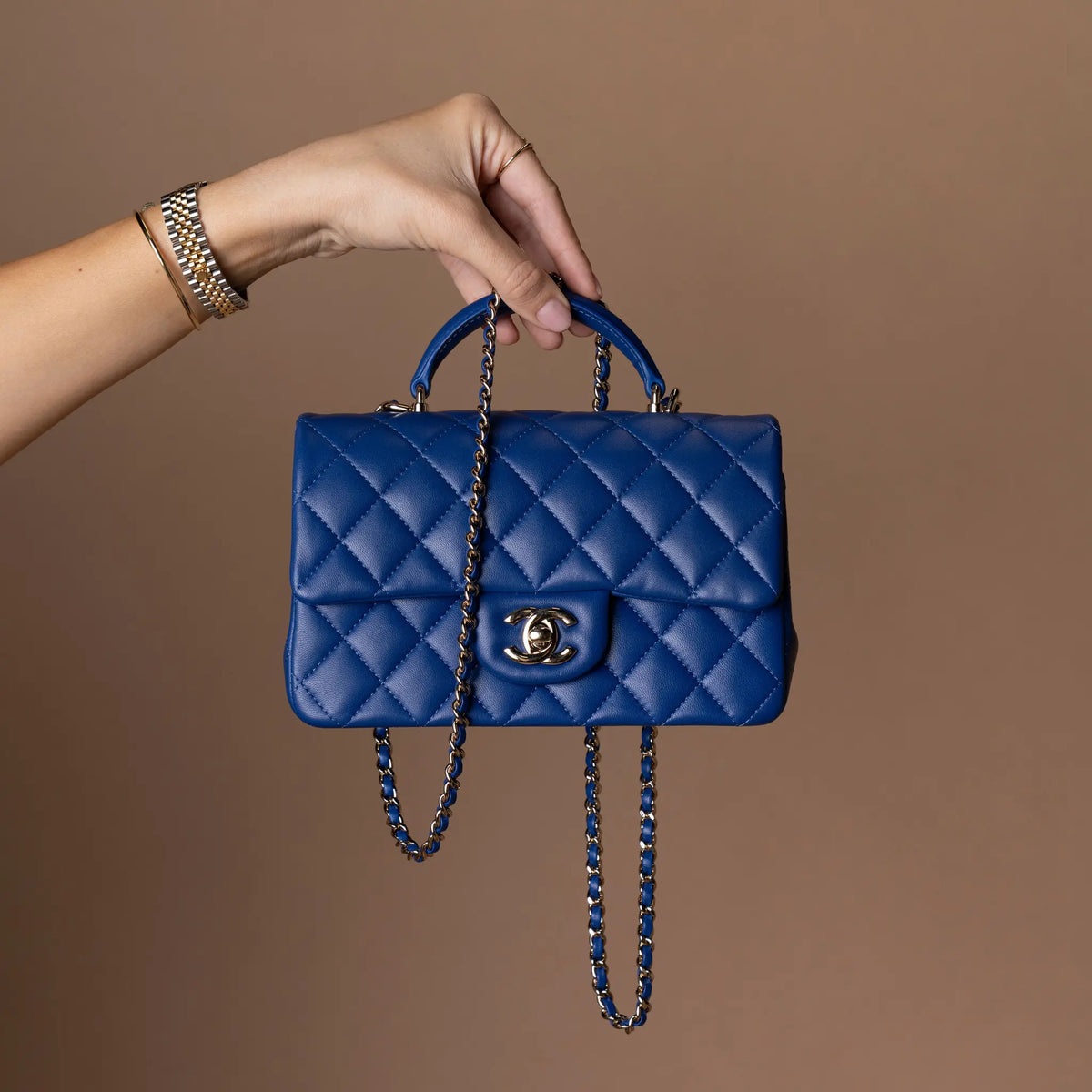Chanel Mini Rectangular Classic Lambskin Top Handle Flap — Featured Image