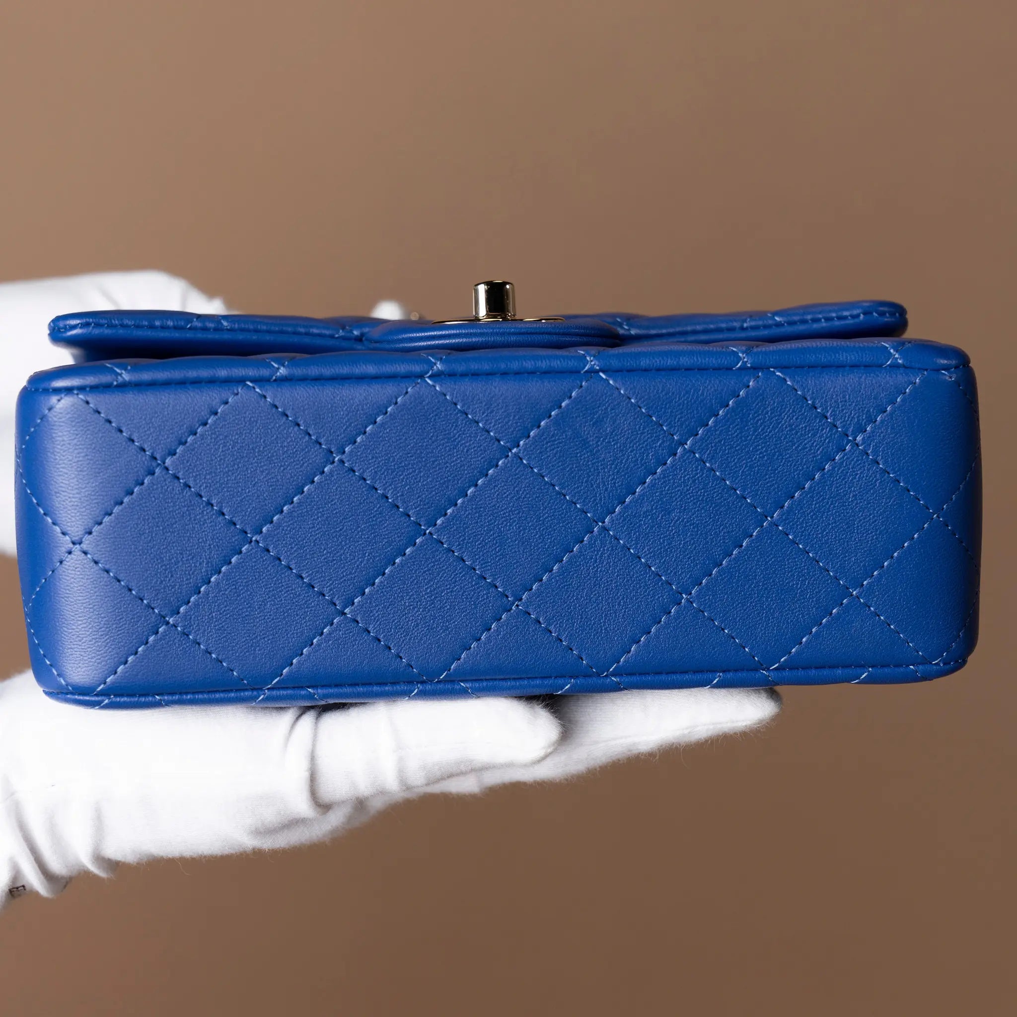 Chanel Mini Rectangular Classic Lambskin Top Handle Flap — Interior Detail