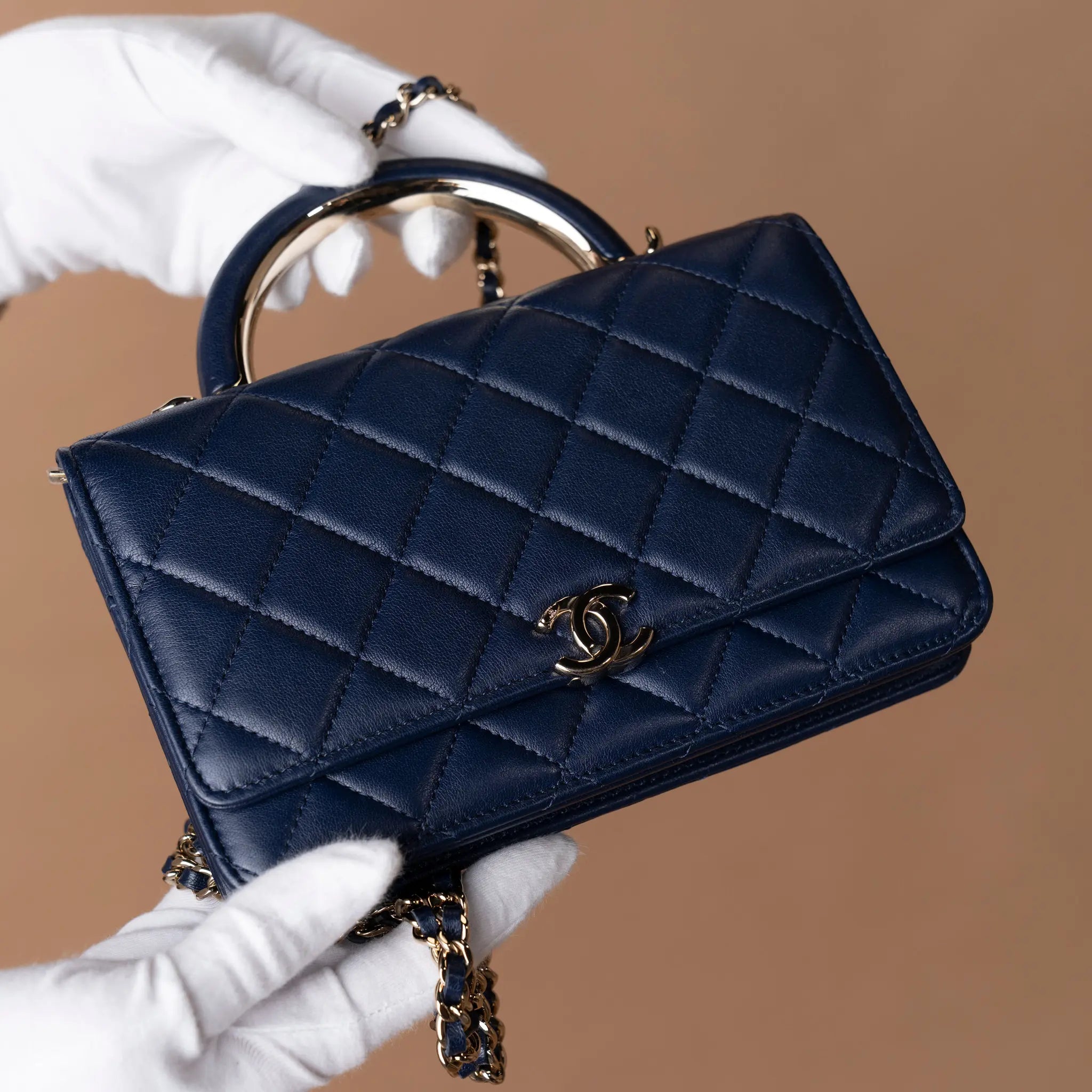 Chanel Mini Rectangular Lambskin Paris Le19M Charming Top Handle Flap — Close-up Detail