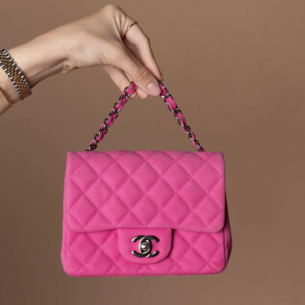 Chanel Mini Square Classic Caviar Single Flap — Featured Image