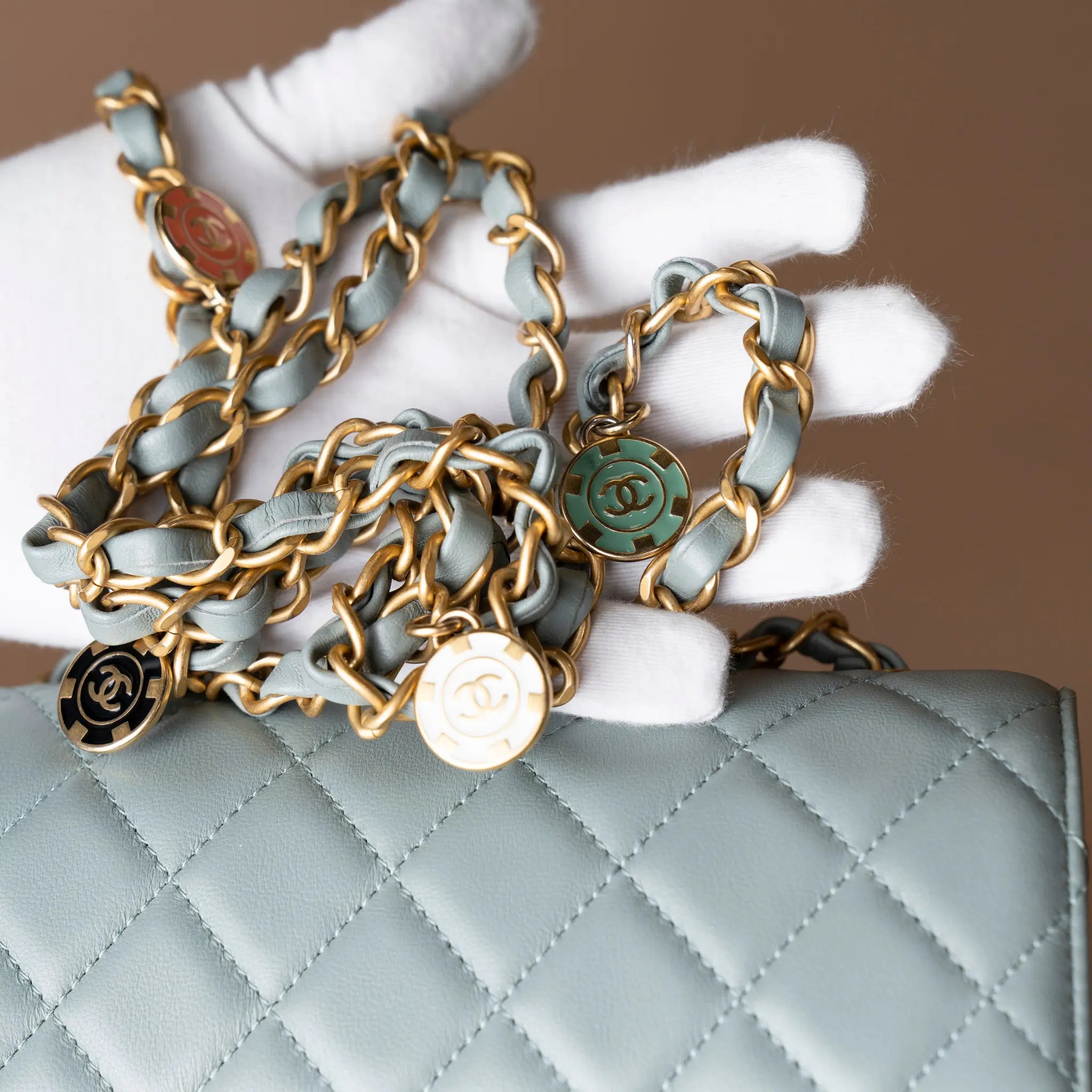 Chanel Mini Square Classic Lambskin Casino Royale Charms Single Flap — Additional View