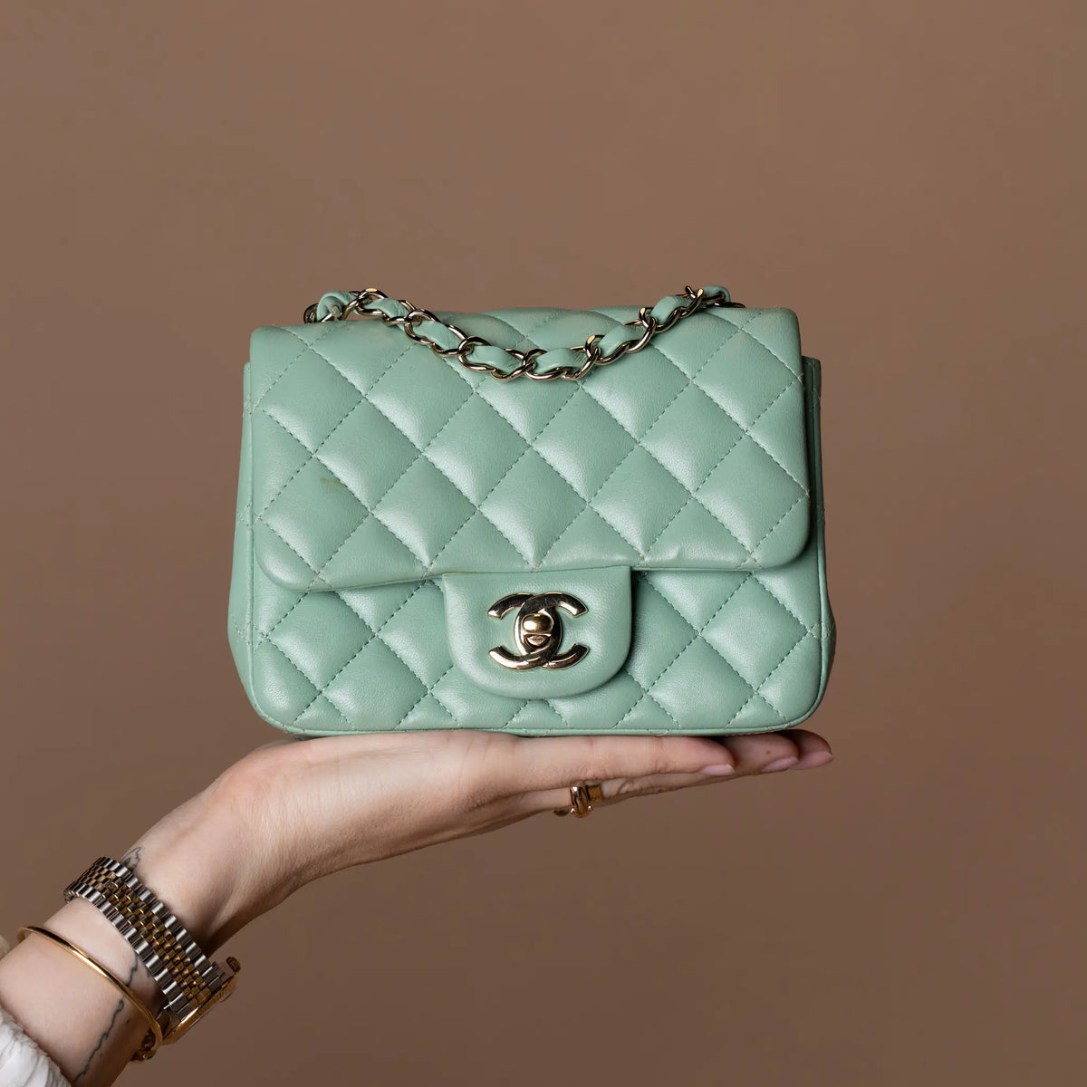 Chanel Mini Square Classic Lambskin Single Flap — Featured Image