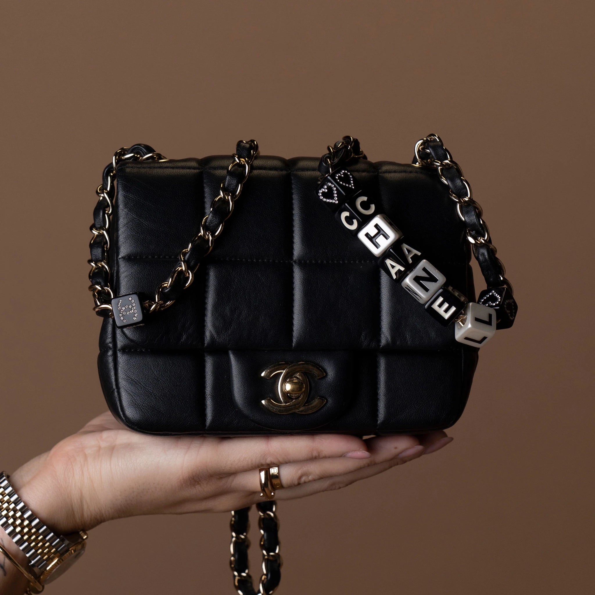 Chanel Mini Square Lambskin Resin Crystal Monacoco Flap