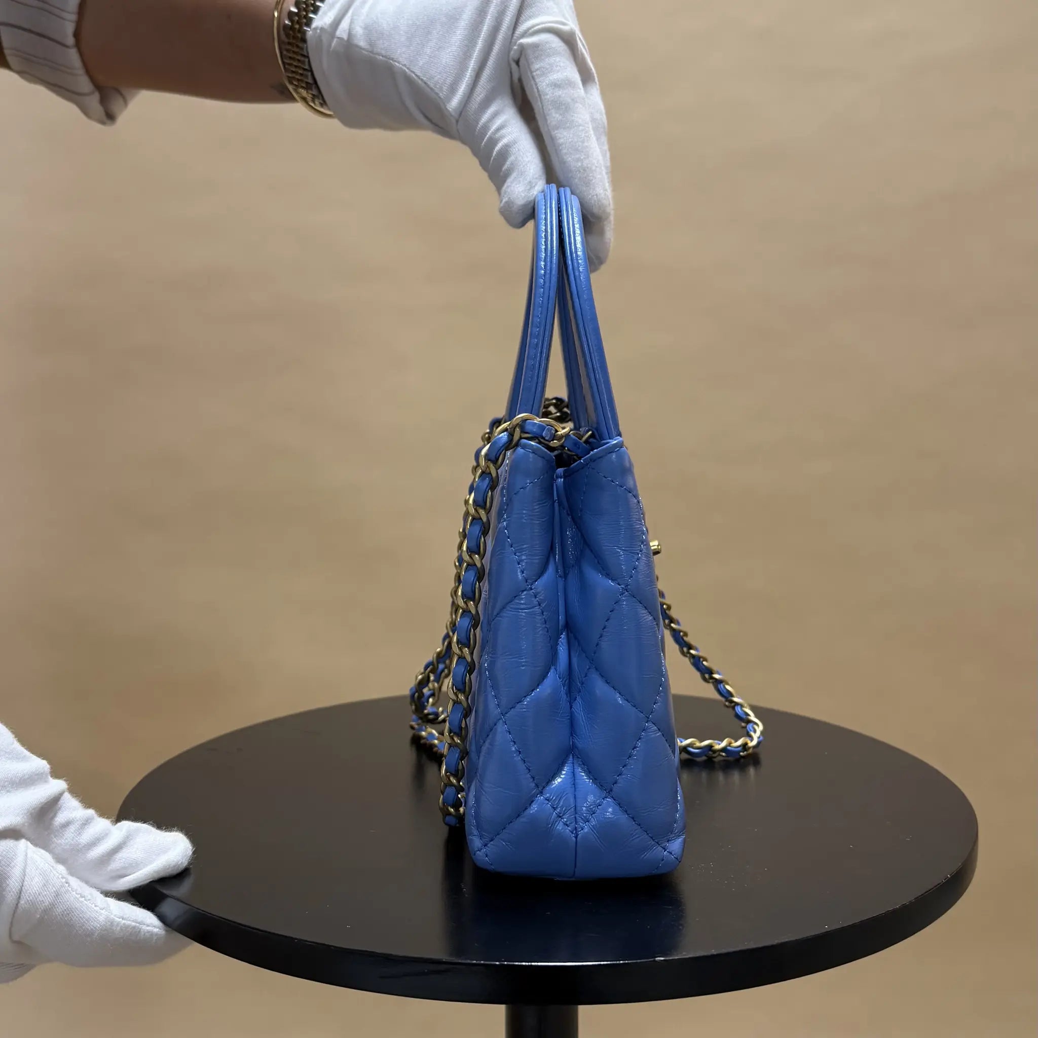 Chanel Nano Aged Calfskin Kelly Shopper Bag — Front View