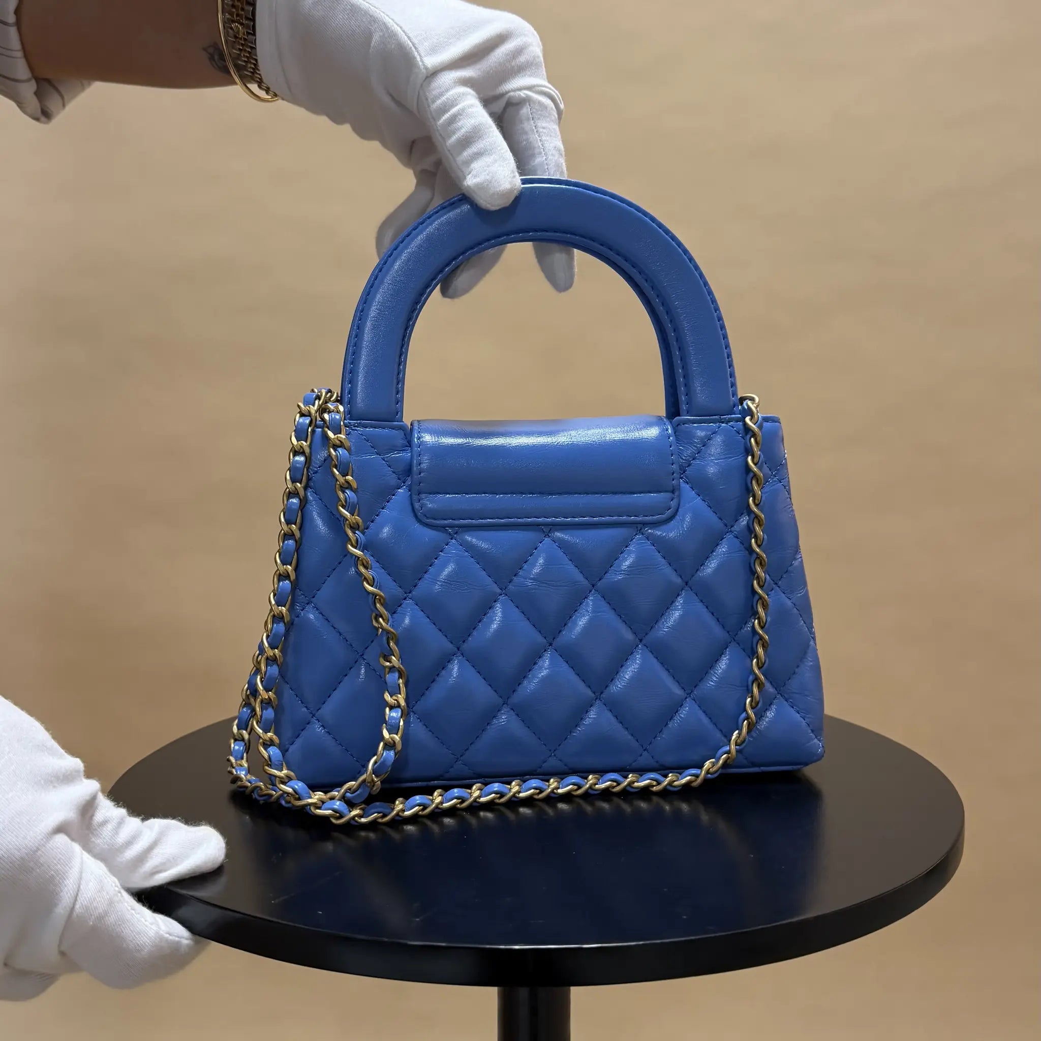 Chanel Nano Aged Calfskin Kelly Shopper Bag — Back View