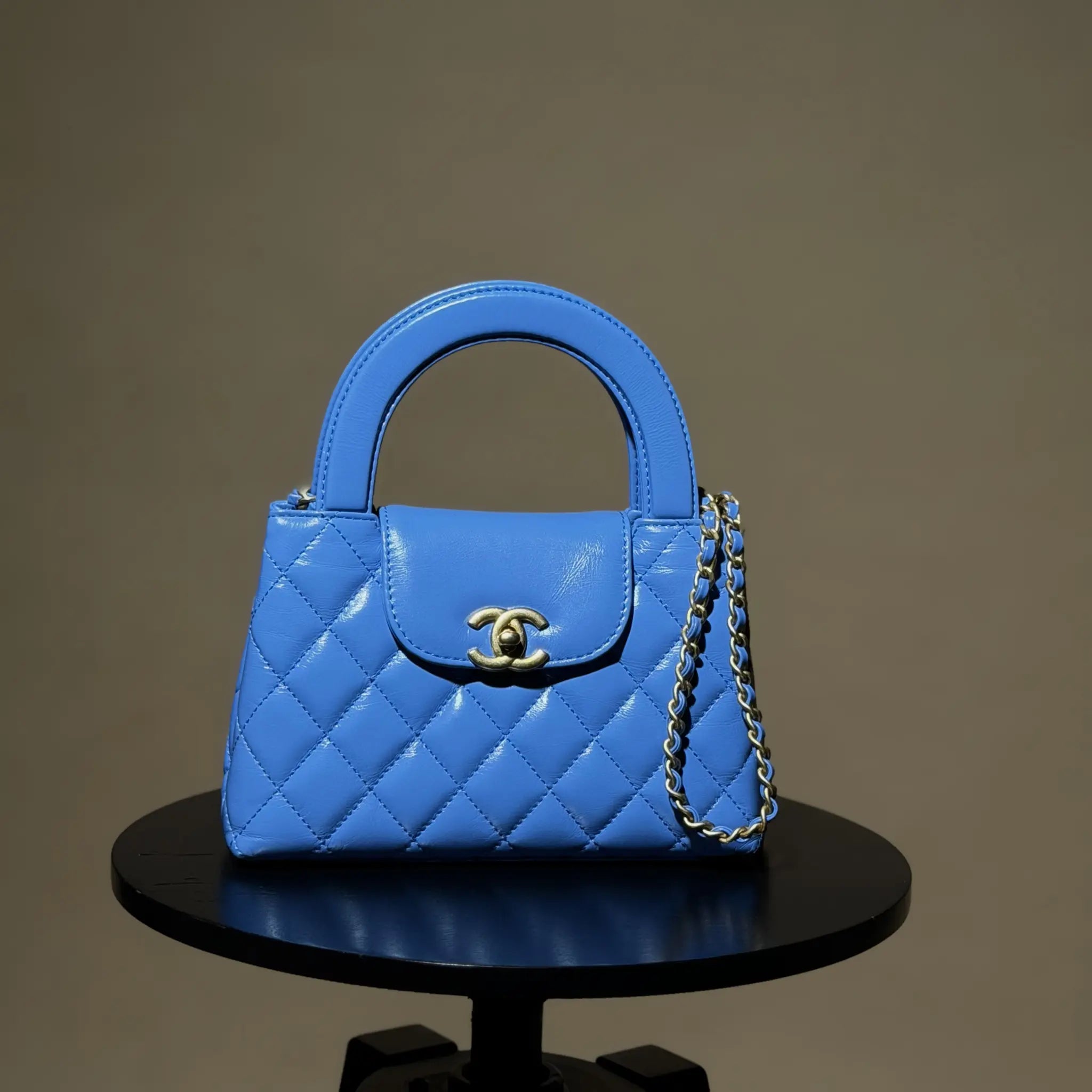 Chanel Nano Aged Calfskin Kelly Shopper Bag — Side Profile