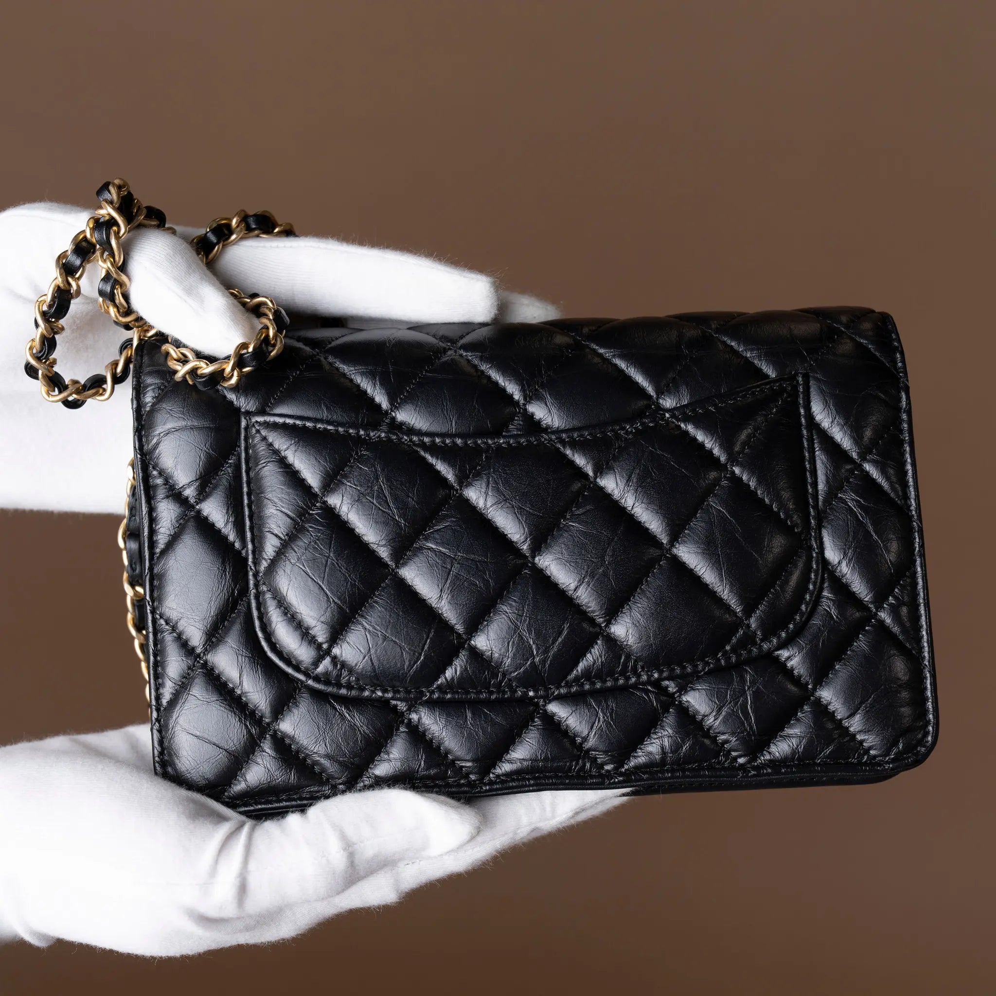 Chanel Quilted Aged Calfskin Reissue 2.55 Lucky Charms WOC — Back View