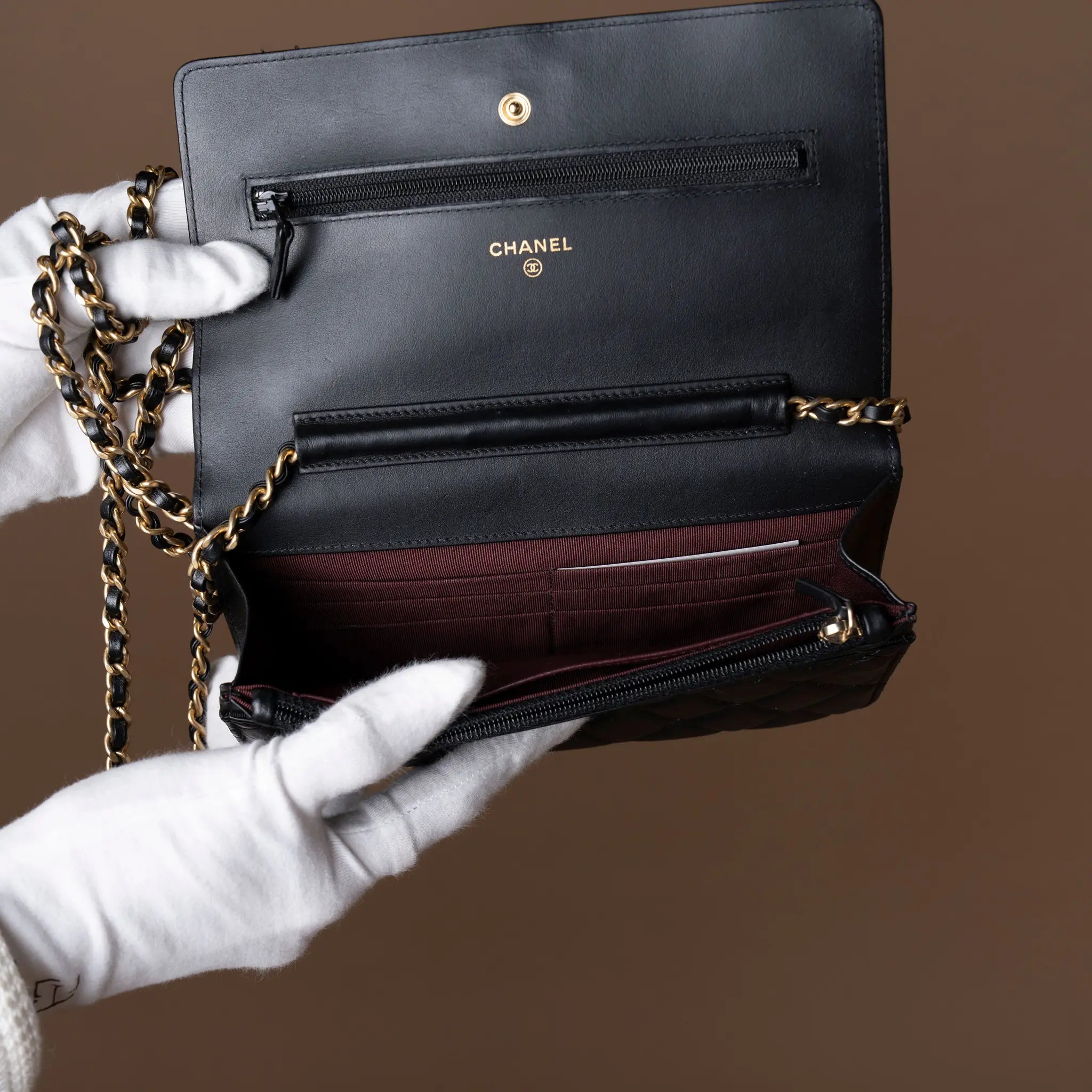 Chanel Quilted Aged Calfskin Reissue 2.55 Lucky Charms WOC — Side Profile