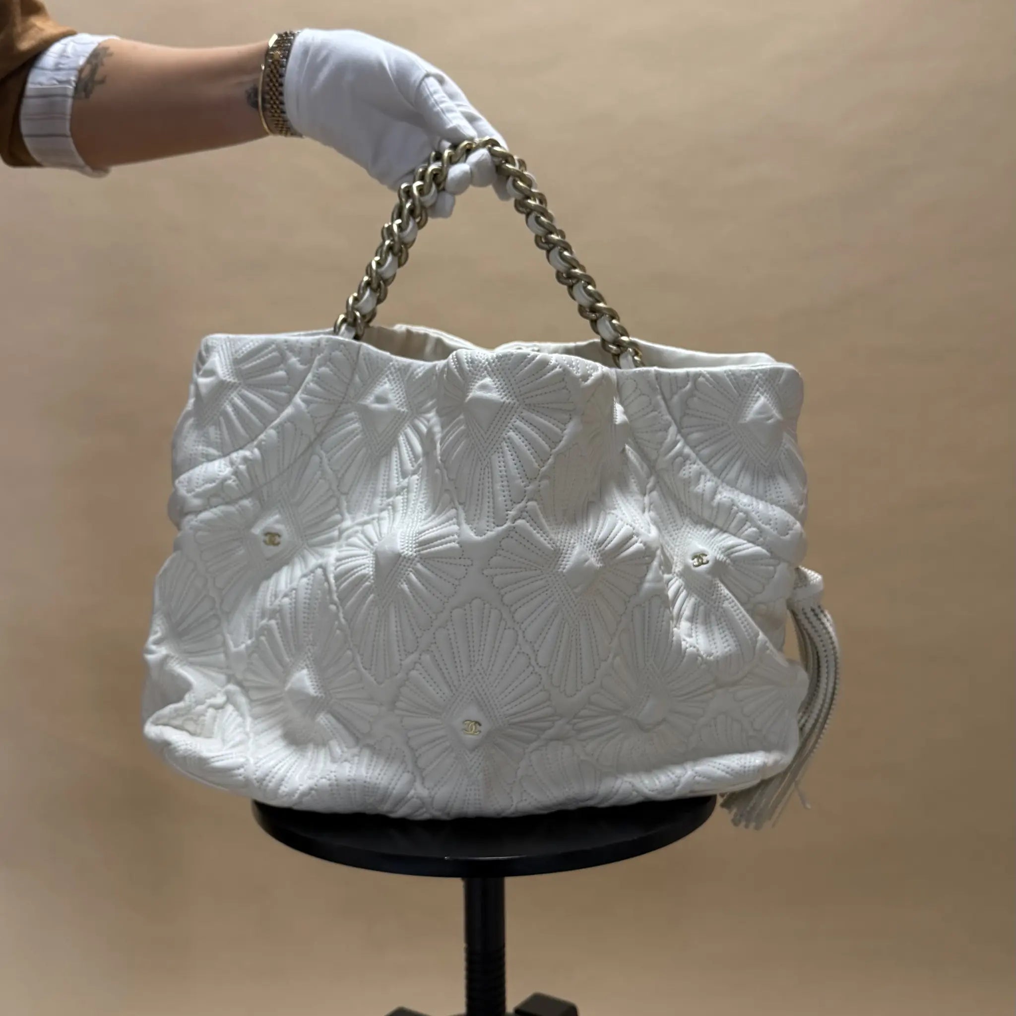 Chanel Quilted Calfskin Ca D'Oro Tote — Front View